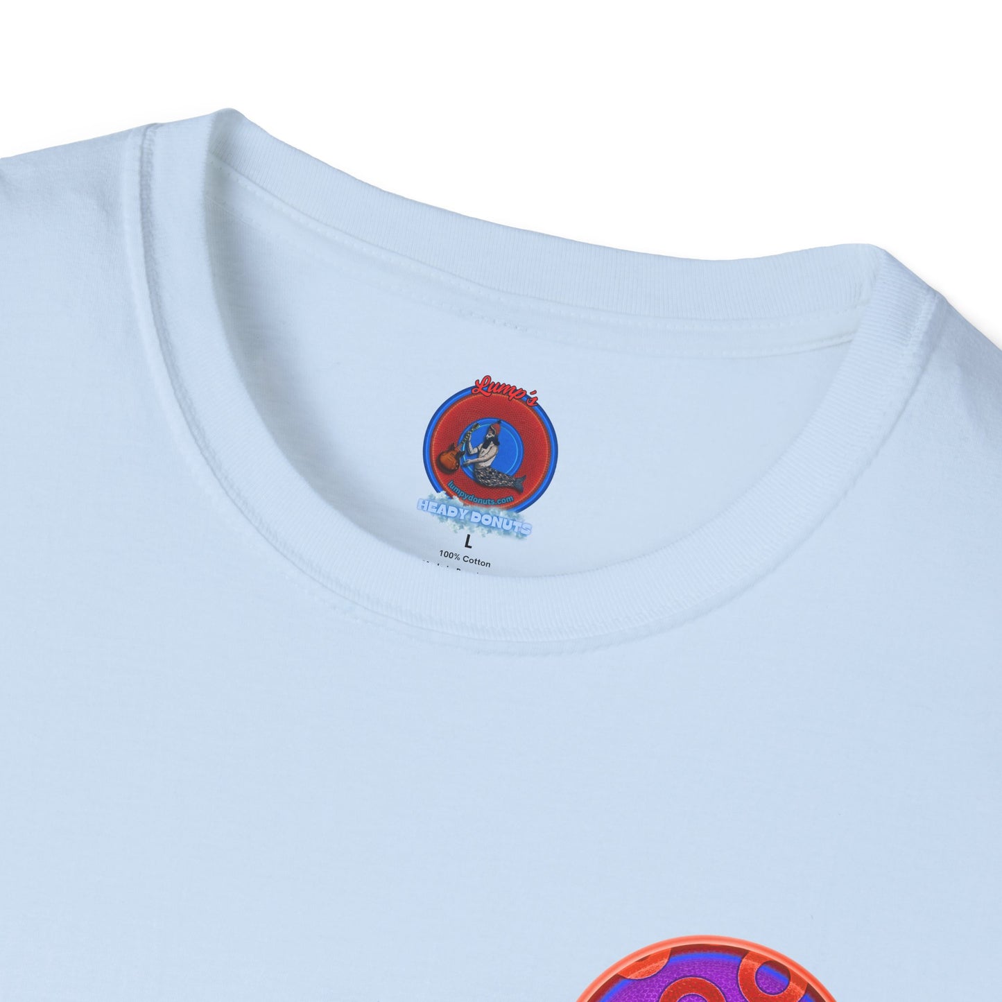 Classic Donut Tee - Unisex Soft-Style - "Wooked Cream - YEMSG Donut " -purple/red rustic paradox donut - variant 6