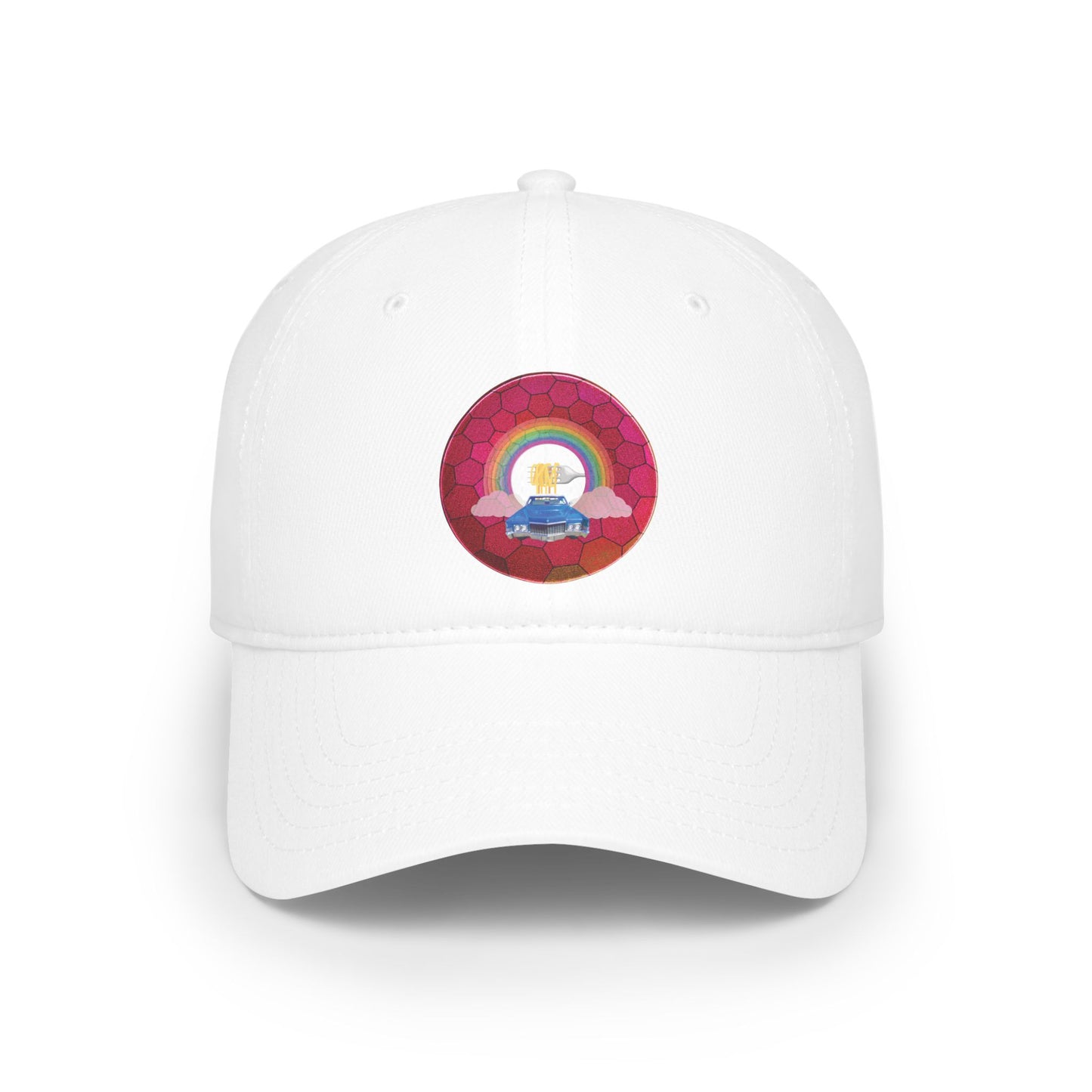 Lumpy Donut Baseball Cap - "Caddy Spaghetti Incident Donut Cap" - variant 2 - magenta hexadonut w/