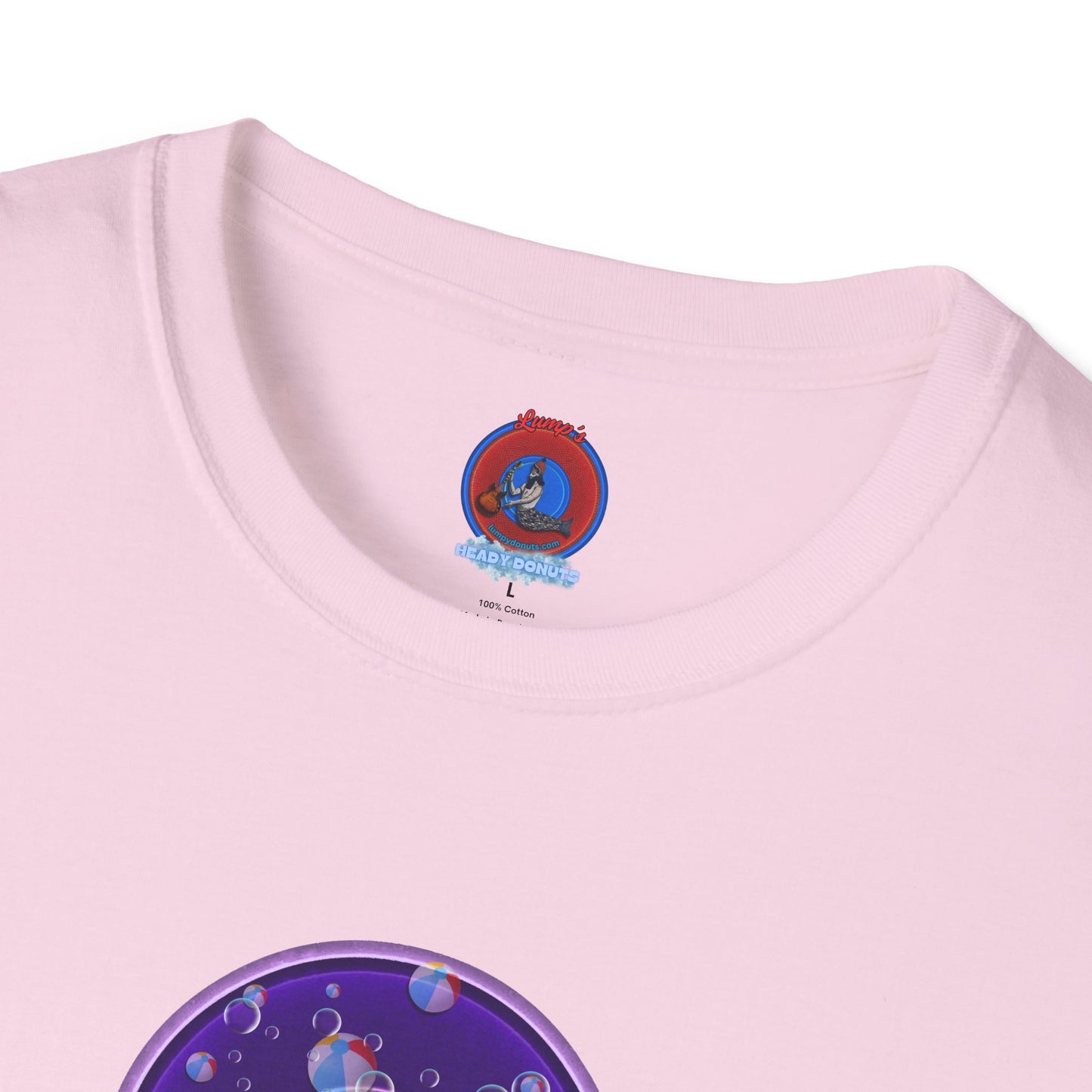 Classic Donut Tee - Unisex Soft-Style - "Sure That Sirens Made This Donut For Me" - vivid dark purple/light purple donut