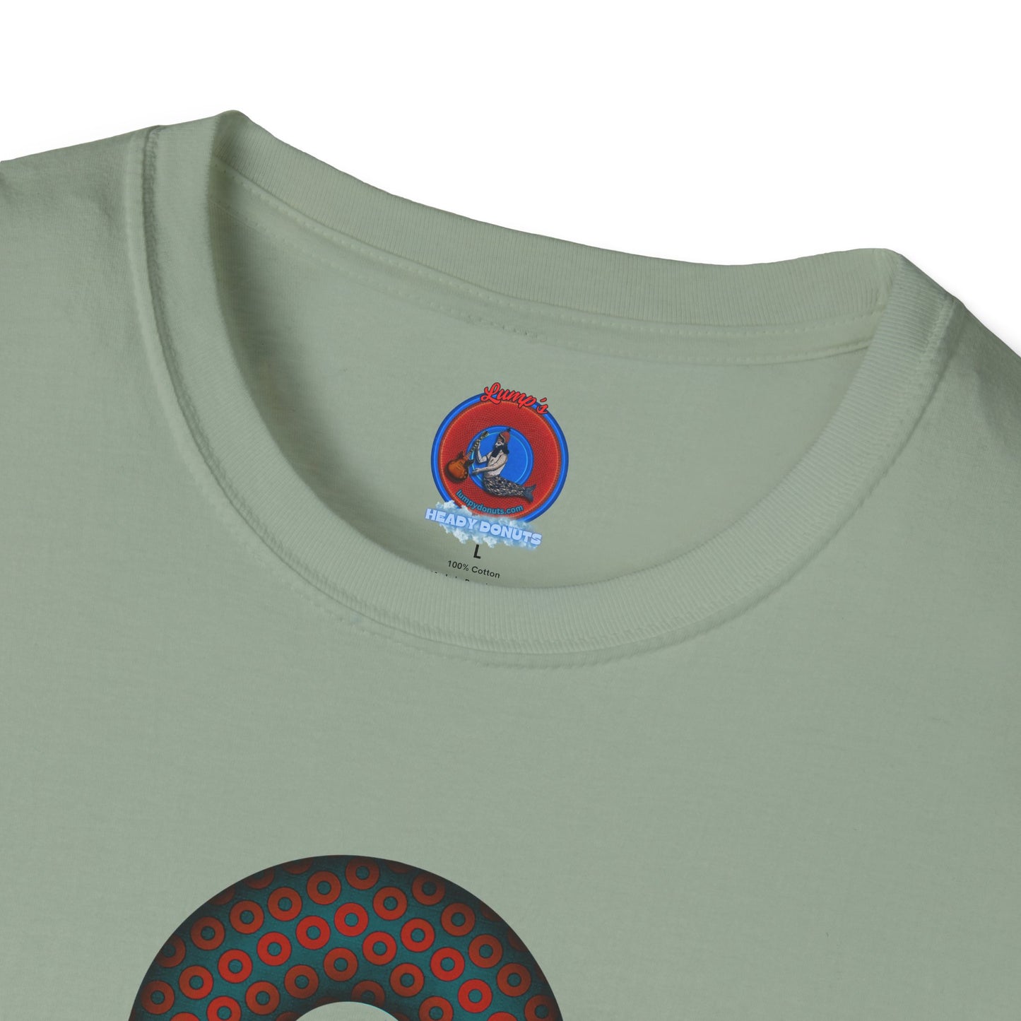 Plain Donuts/Unisex Soft-Style - "Plain Paradoxical Grided Donuts" - red/faded navy donuts