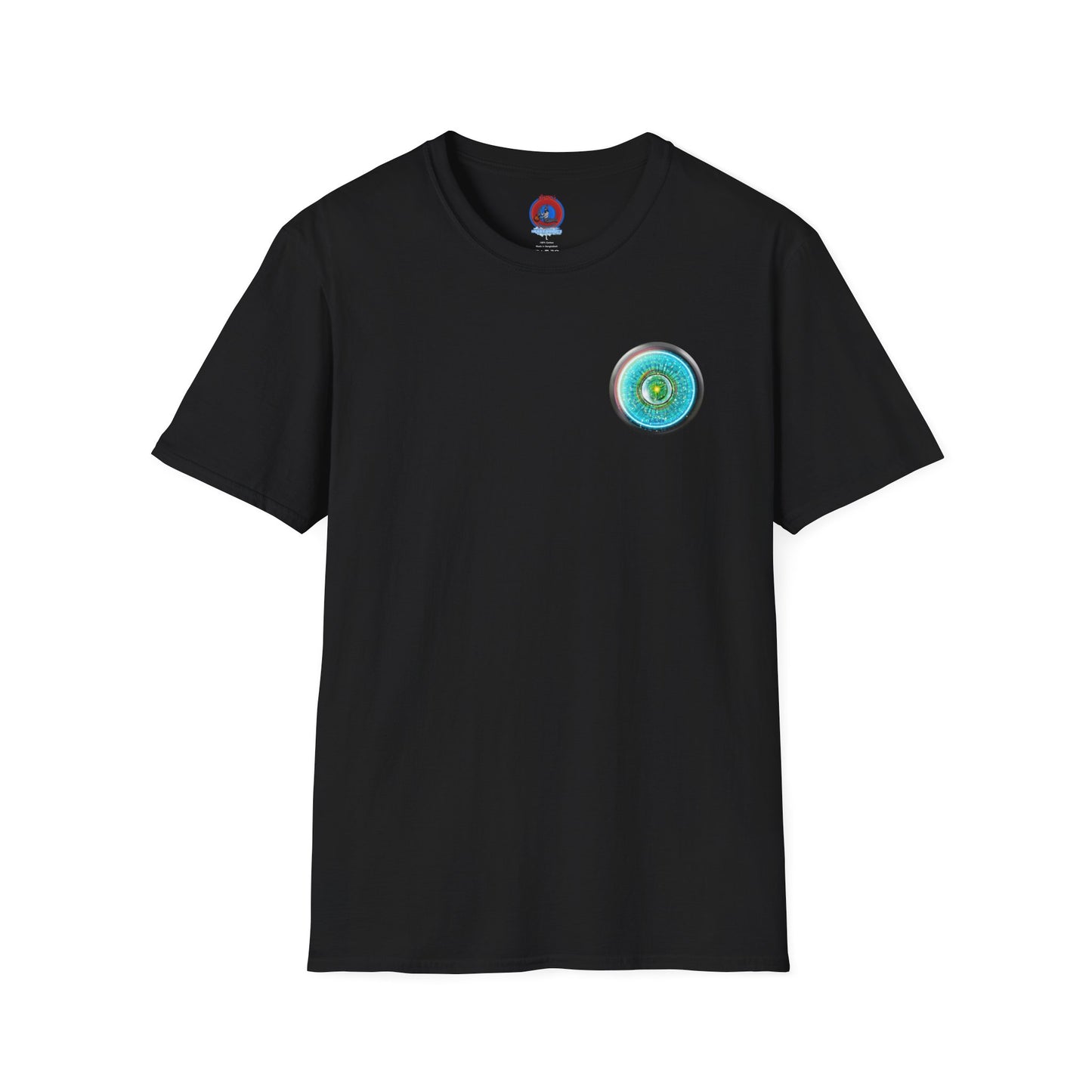 Classic Donut Tee - Unisex Soft-Style - "Donut of Life Tee" - vivid turquoise tube donut - variant 3