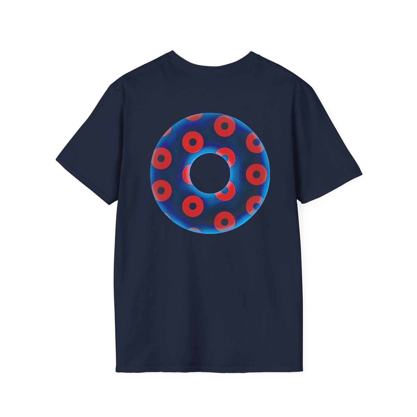 Plain Donuts/Unisex Soft-Style - "Plain Blimpy Paradoxical Donuts" - royal blue/bright red donuts