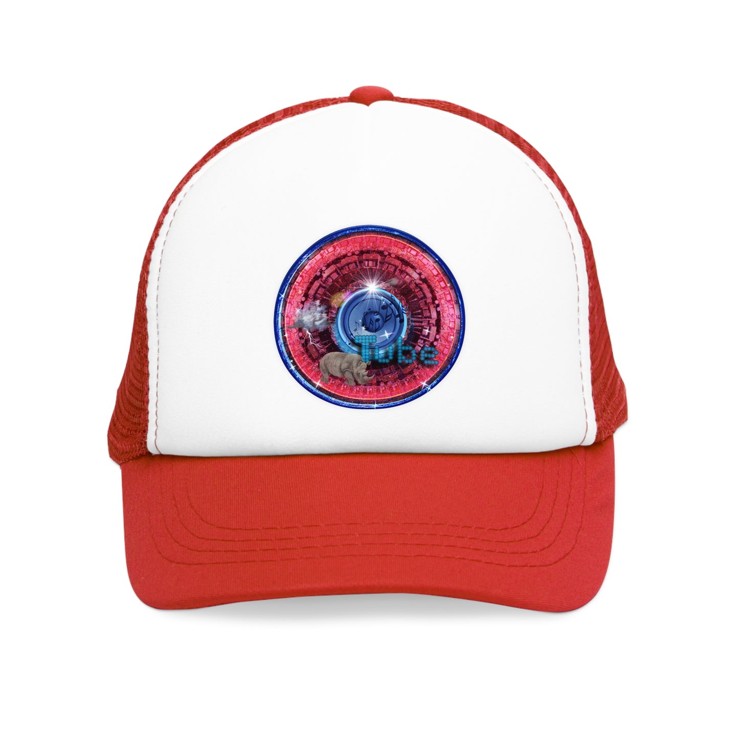 Lumpy Trucker Hat - "Rhinos do run from Thunder!" - variant 2 - red donut