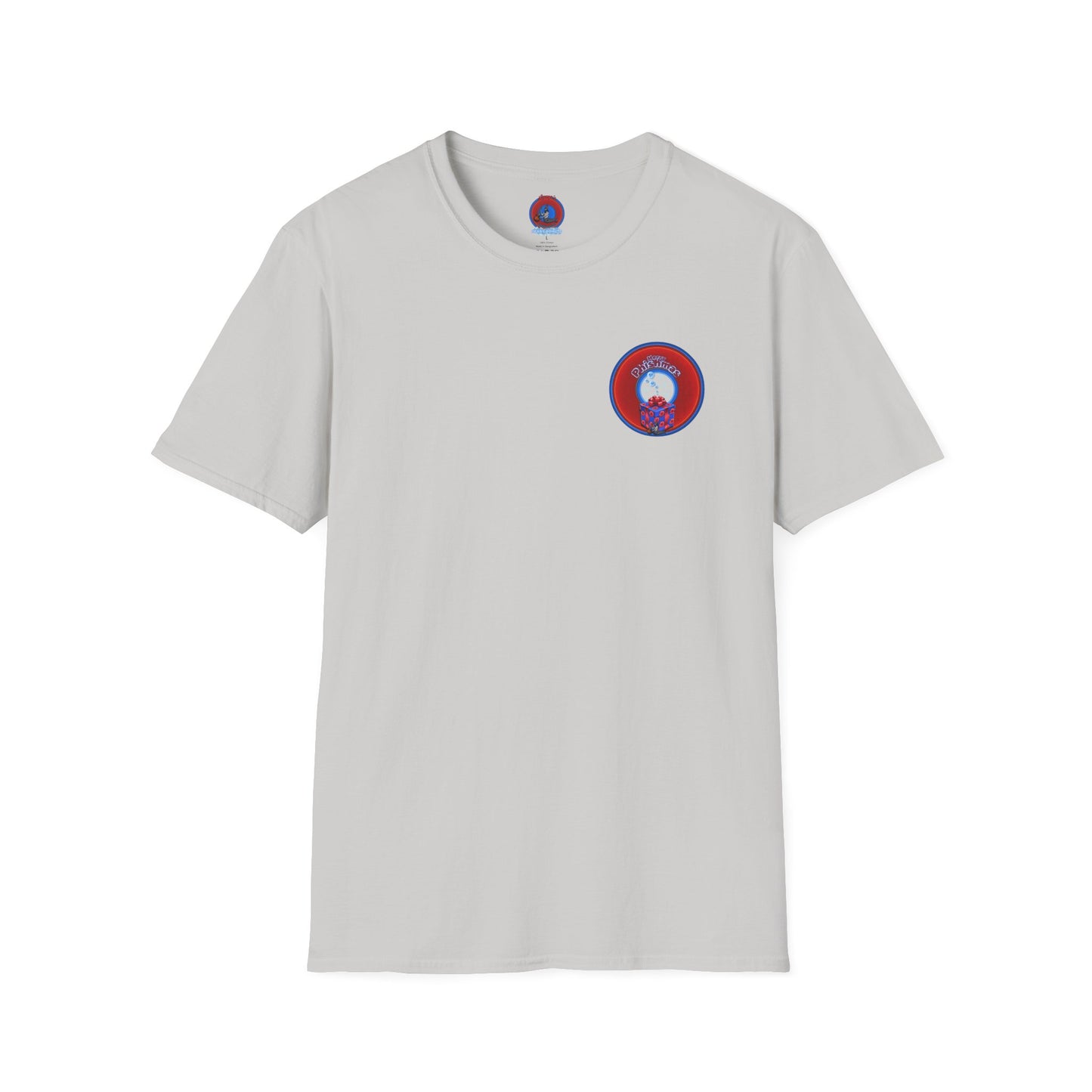 Classic Donut Tee - Unisex Soft-Style - "Phishmas Caroler's Tee " - vivid red/blue donut - variant 3