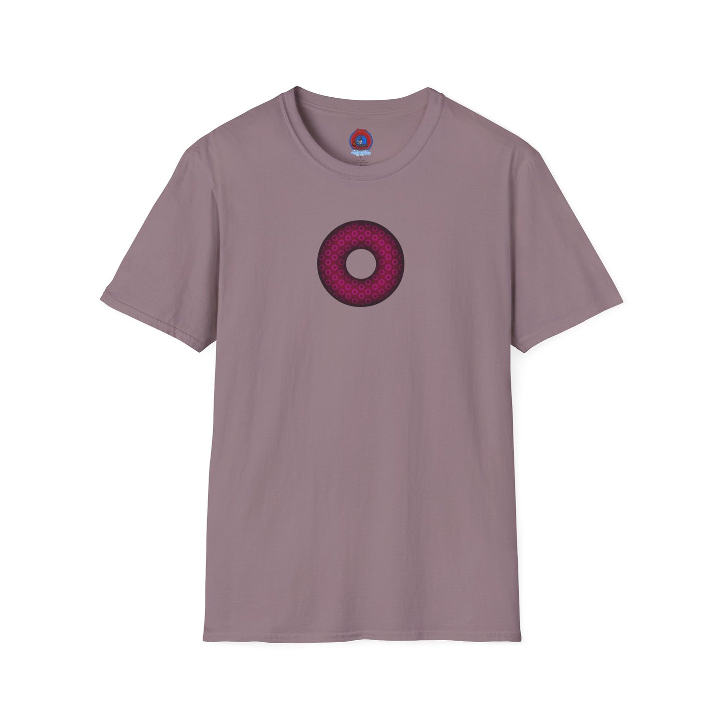 Plain Donuts/Unisex Soft-Style - "Plain Paradoxical Grided Donuts" - dark magenta/burgundy donuts