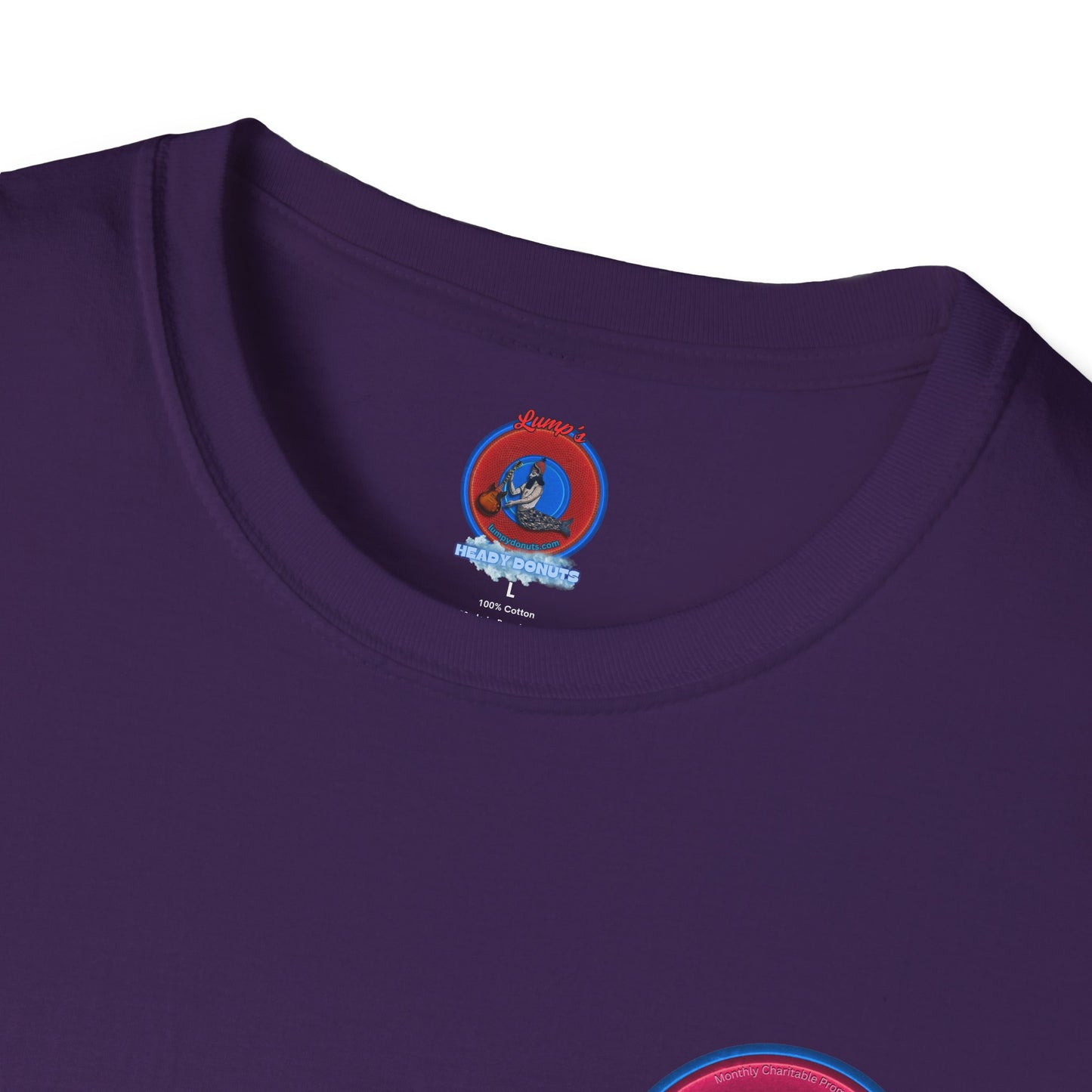 Classic Donut Tee - Unisex Soft-Style - "The 5.55% Donut" - vivid magenta donut - [*charitable print - 5.55% of profit to General Fund]