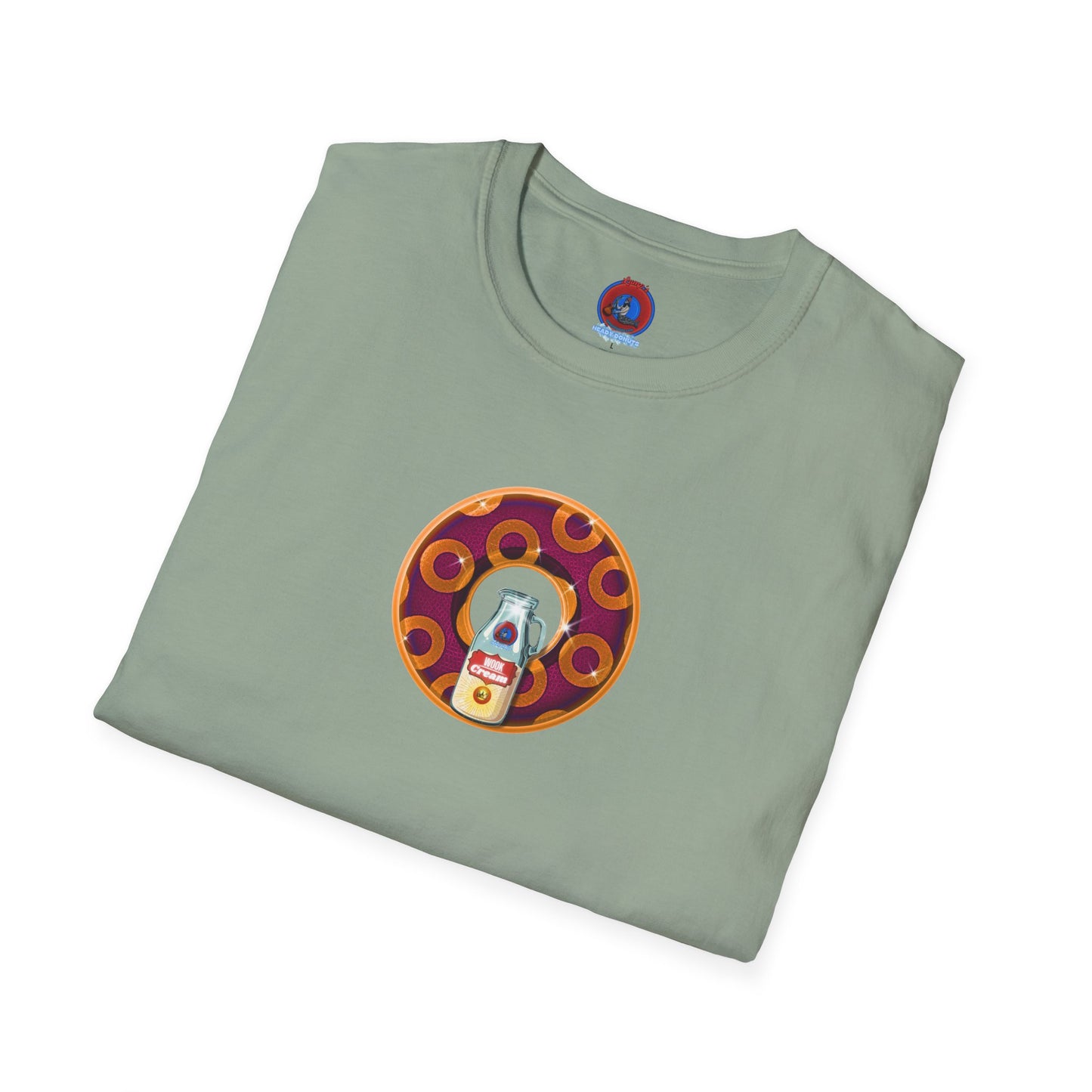 Classic Donut Tee - Unisex Soft-Style - "Princely Wooked Cream - YEMSG Donut " - burgundy/orange rustic paradox donut - variant 1