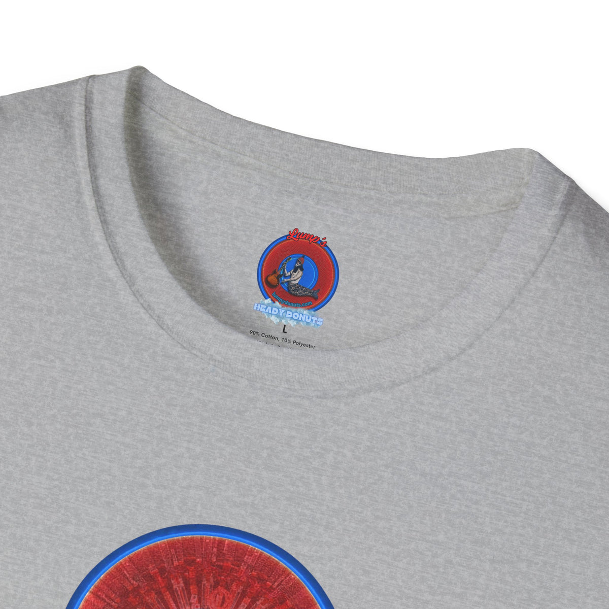 Classic Donut Tee - Unisex Soft-Style - "Graphic Translation Tee Shirt" - vivid red/blue tube donut - variant 1