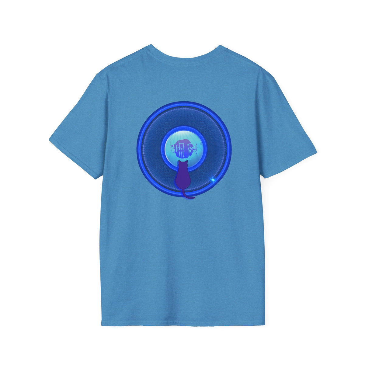 Classic Donut Tee - Unisex Soft-Style - "Cats: The Donut" - rustic blue/blue donut - variant 2
