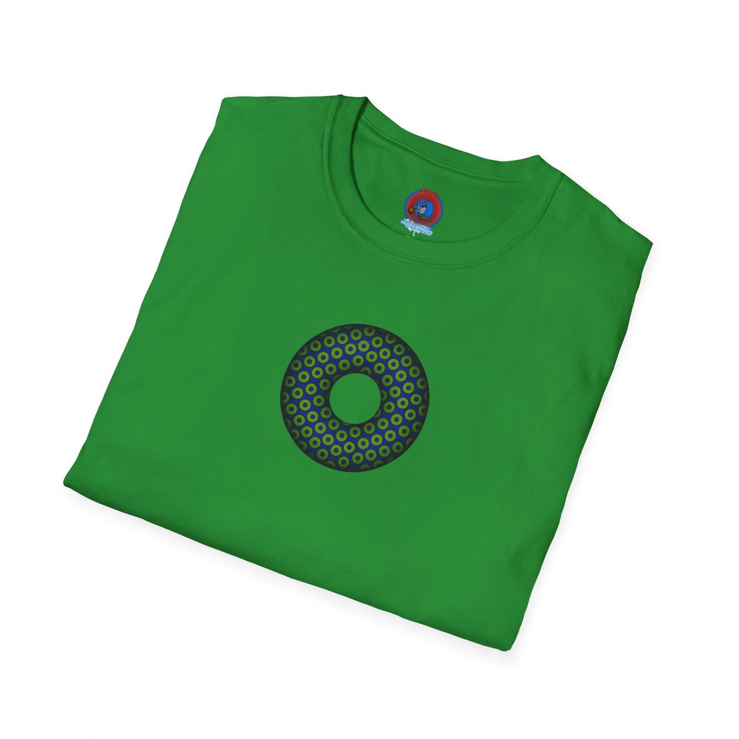 Plain Donuts/Unisex Soft-Style - "Plain Paradoxical Grided Donuts" - lime/dark blue donuts