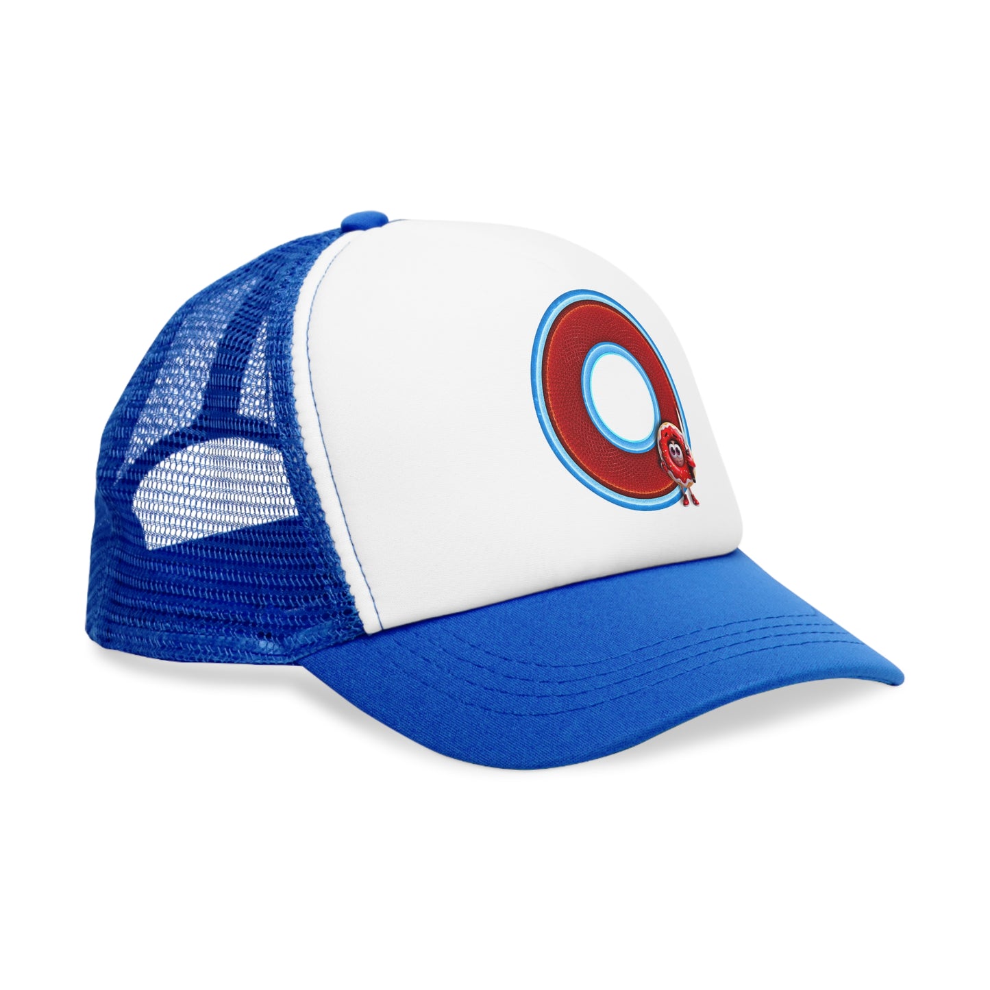Lumpy Trucker Hat - "My Phriend the Donut" - variant 1 - red/blue donut