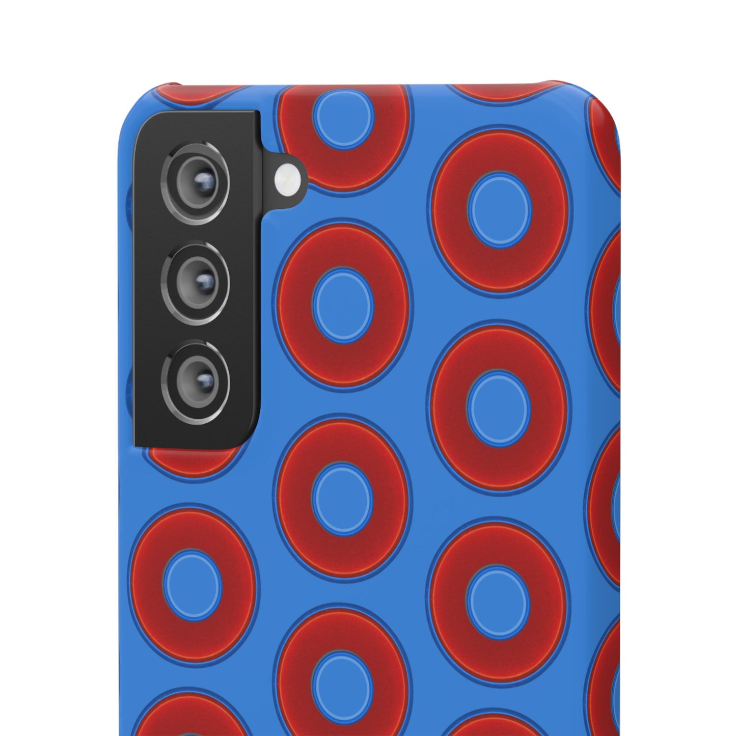 Lumpy Donut Snap Case - red vivid donut print w/light royal blue background