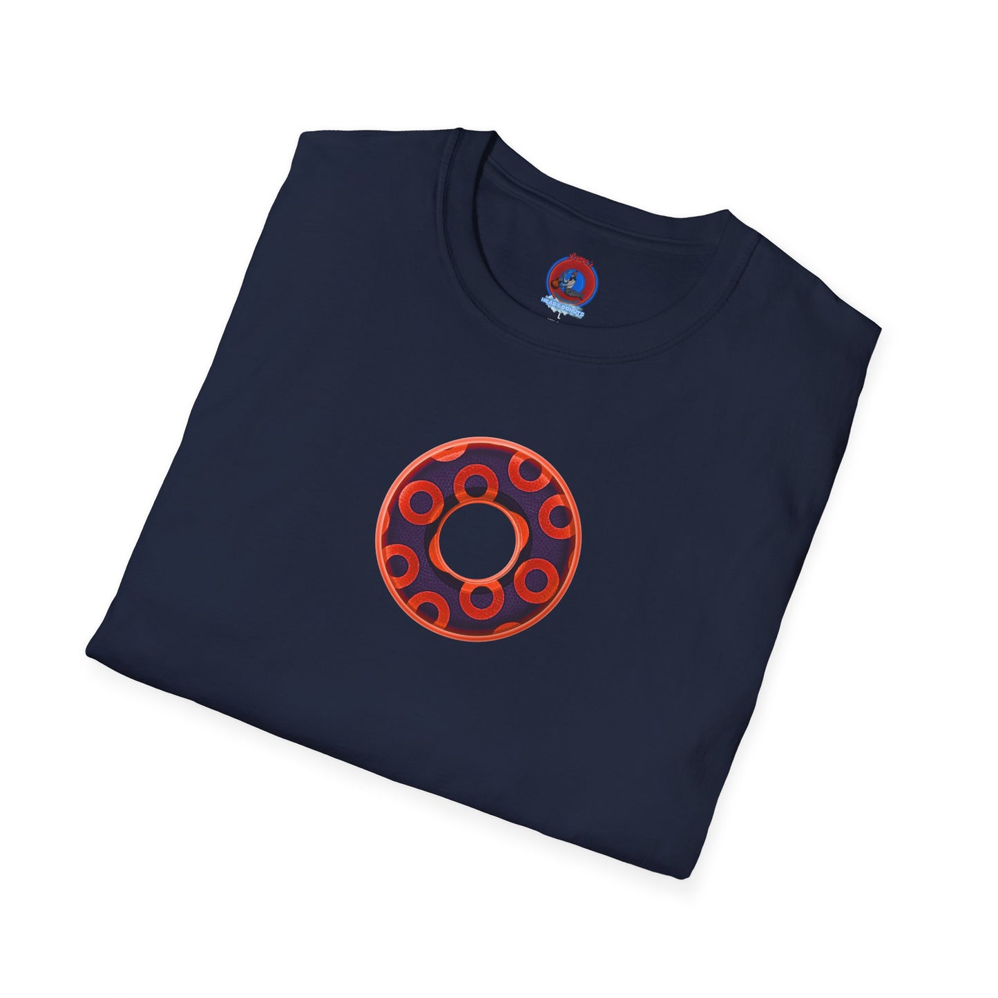 Plain Donuts/Unisex Soft-Style - "Plain Rustic Paradoxical Donuts" - red/midnight blue donuts