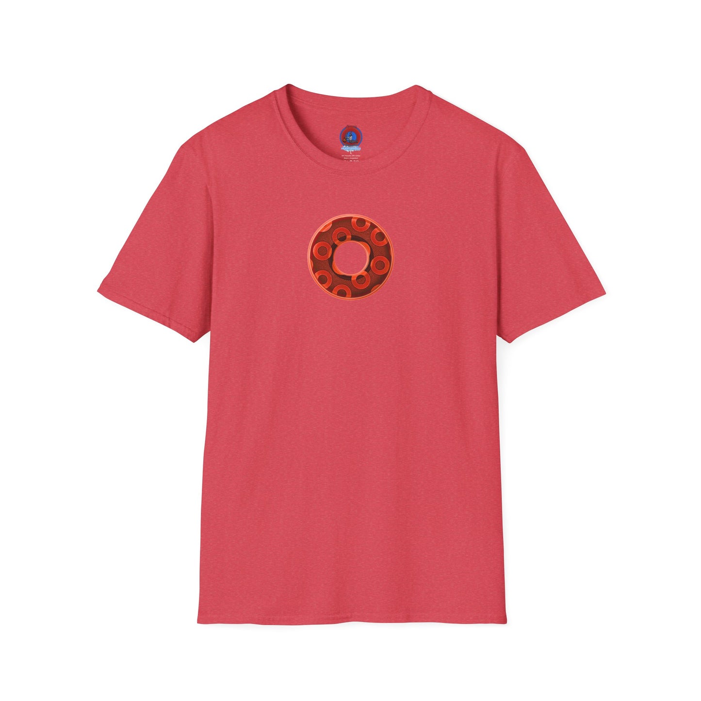 Plain Donuts/Unisex Soft-Style - "Plain Rustic Paradoxical Donuts" - red/dark red donuts