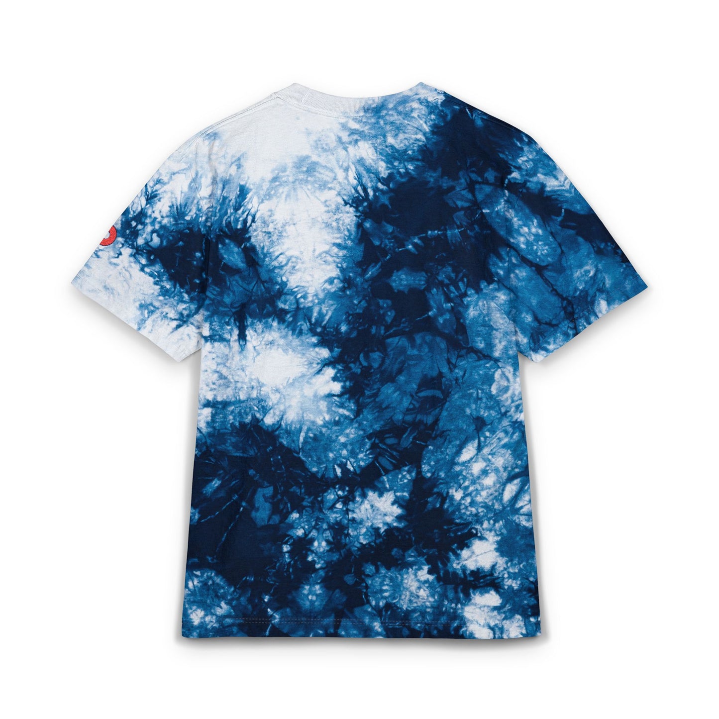 Embroidered Men's Lumpy Donut Tie-Dye - red donuts outlined in blue