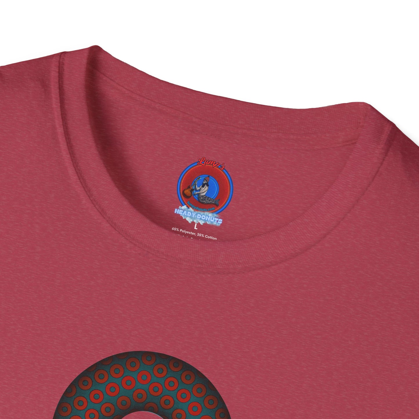 Plain Donuts/Unisex Soft-Style - "Plain Paradoxical Grided Donuts" - red/faded navy donuts