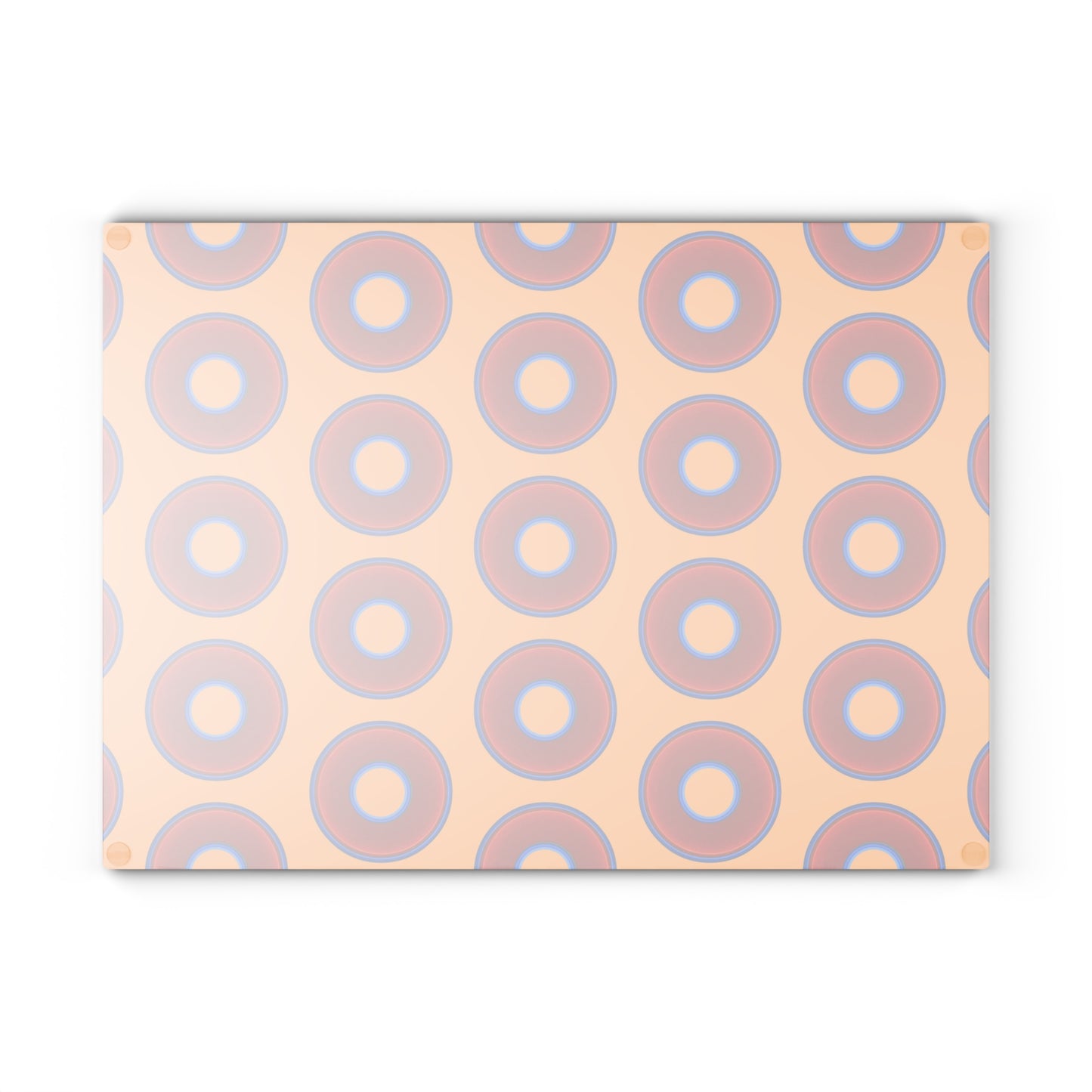 My Friend's Cutting Board - vivid red donuts w/creamsicle orange background