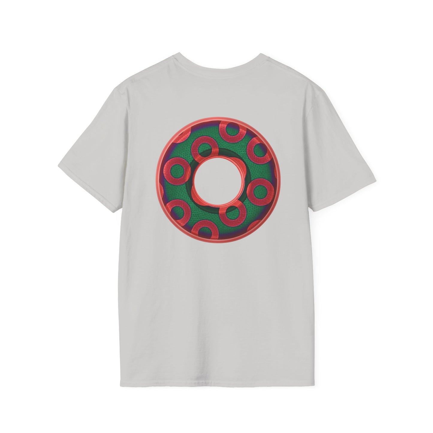 Plain Donuts/Unisex Soft-Style - "Plain Rustic Paradoxical Donuts" - green/red donuts