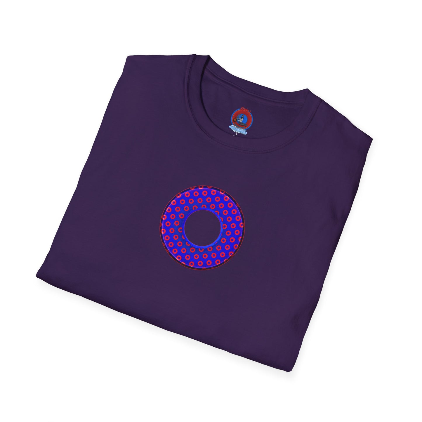 Plain Donuts/Unisex Soft-Style - "Plain Electric Paradoxical Donuts" - dark royal blue/red donuts