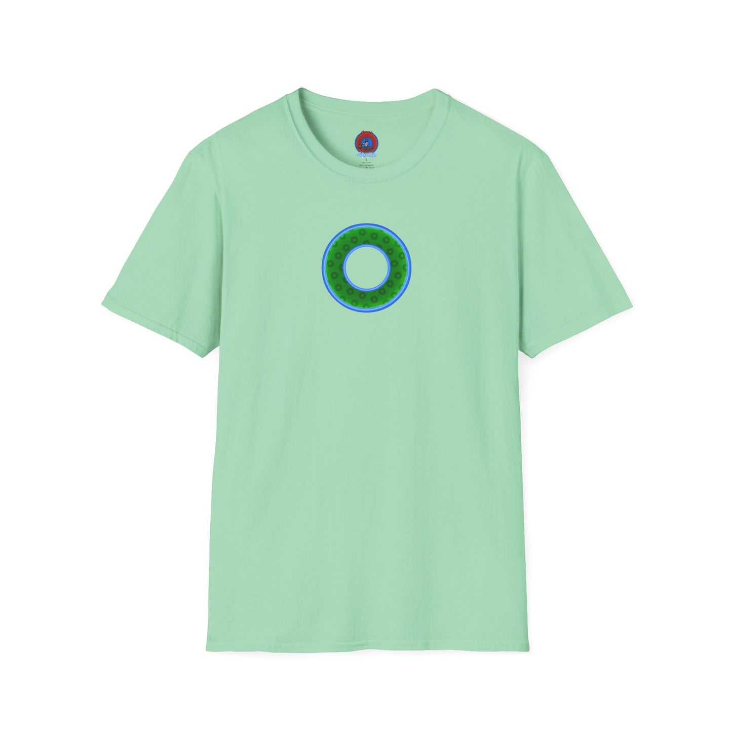 Plain Donuts/Unisex Soft-Style - "Plain Wide Mouthed Paradoxical Donuts" - green/light blue donuts