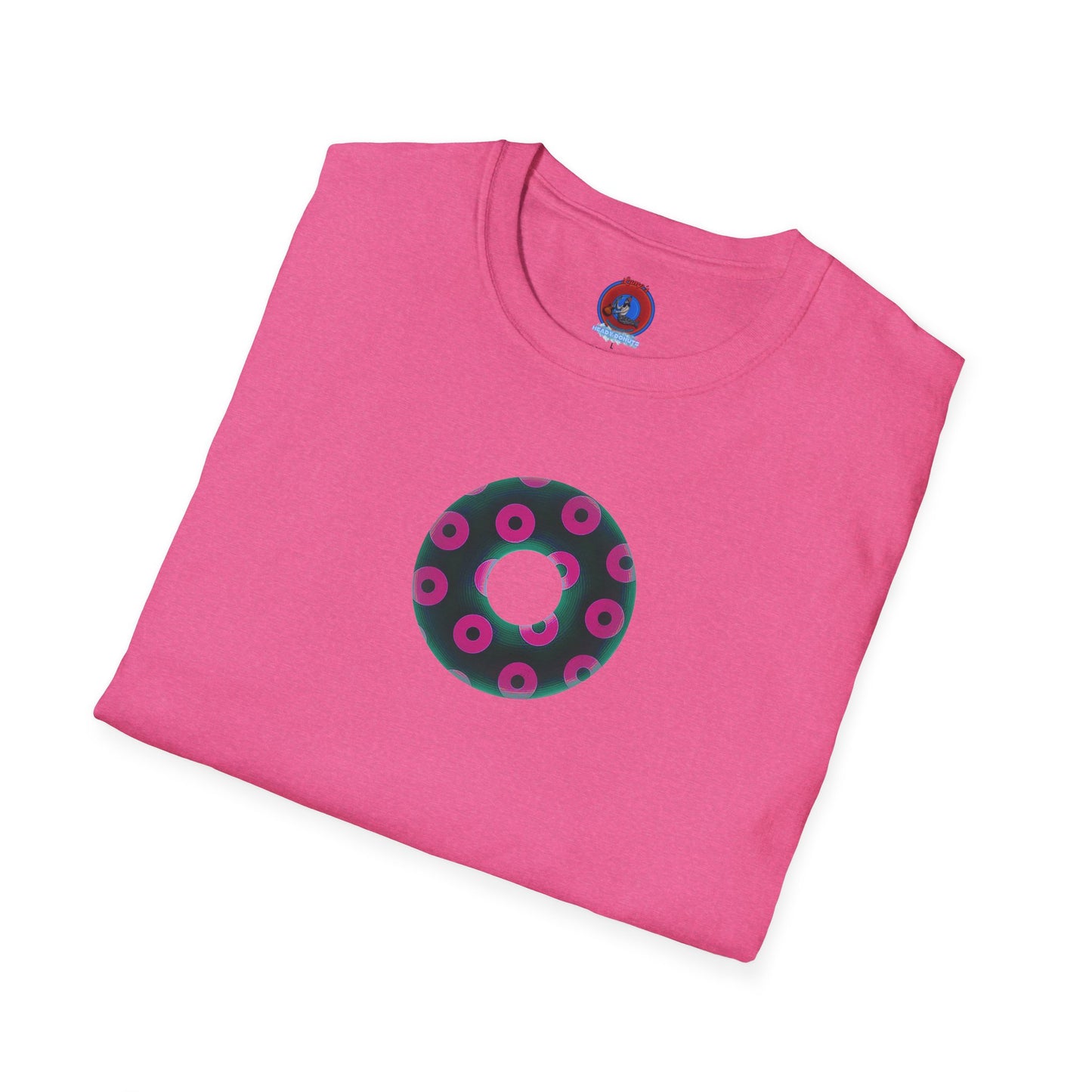Plain Donuts/Unisex Soft-Style - "Plain Blimpy Paradoxical Donuts" - dark green/magenta donuts