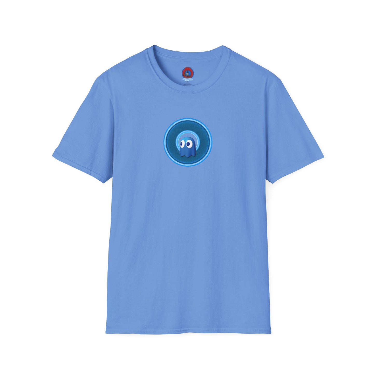 Classic Donut Tee - Unisex Soft-Style - "The Story of the Donut - a Ghostly Good Time" - variant 2 - blue/light blue rustic donut