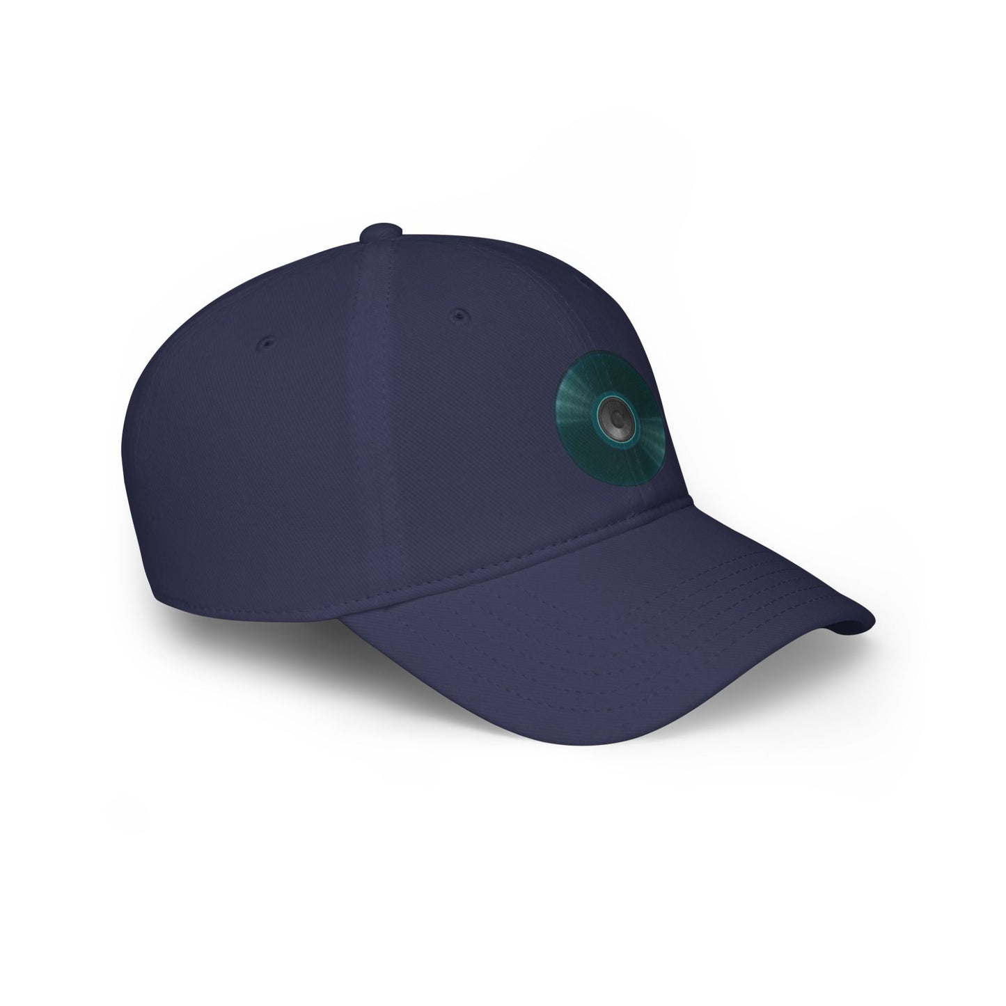 Lumpy Donut Baseball Cap - "Plain Speaker Donut" - dark teal vivid record donut w/