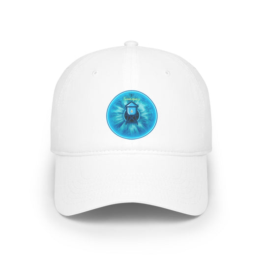 Lumpy Donut Baseball Cap - "The Peering Donut Cap of Opacity" - variant 1 - light blue idonut w/