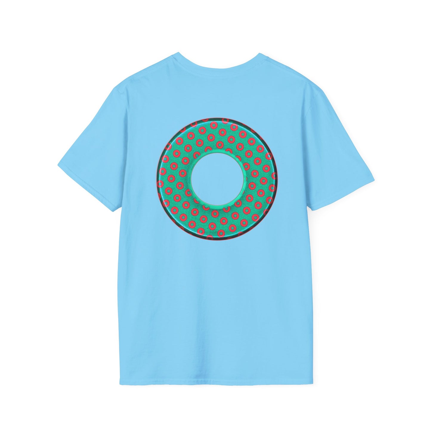 Plain Donuts/Unisex Soft-Style - "Plain Electric Paradoxical Donuts" - light green/red donuts
