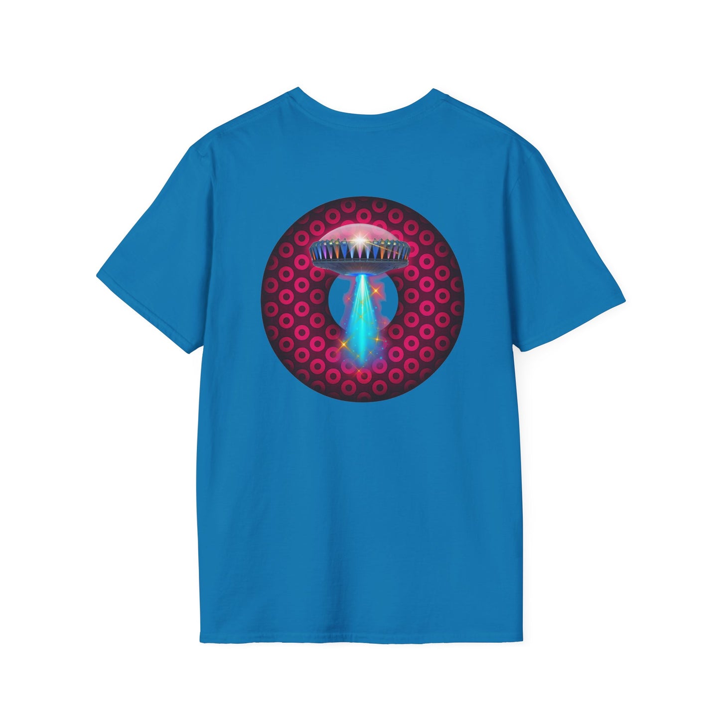 Classic Donut Tee - Unisex Soft-Style - "Donuts now Served on the Mothership" - series 1.0  - variant 2  - red/red paradoxical donut