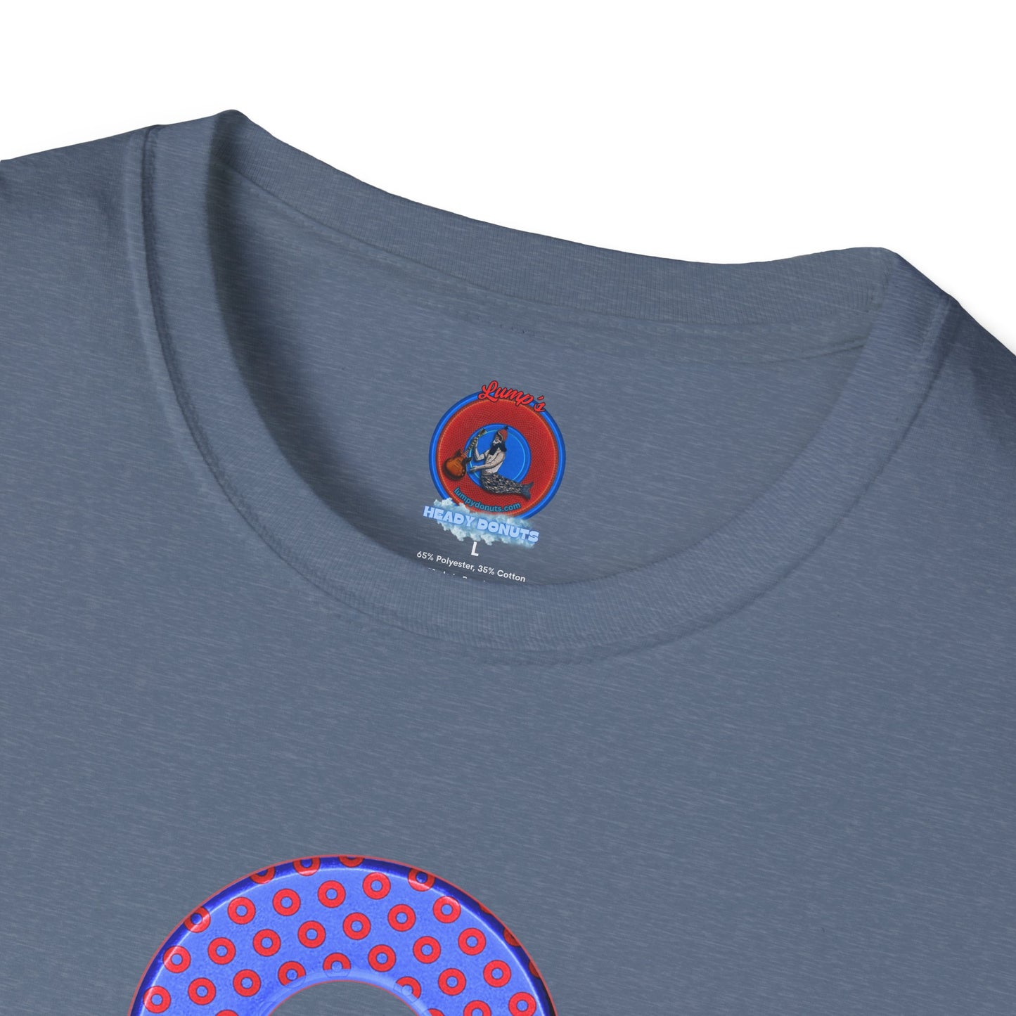 Plain Donuts/Unisex Soft-Style - "Plain Electric Paradoxical Donuts" - light royal blue/red donuts