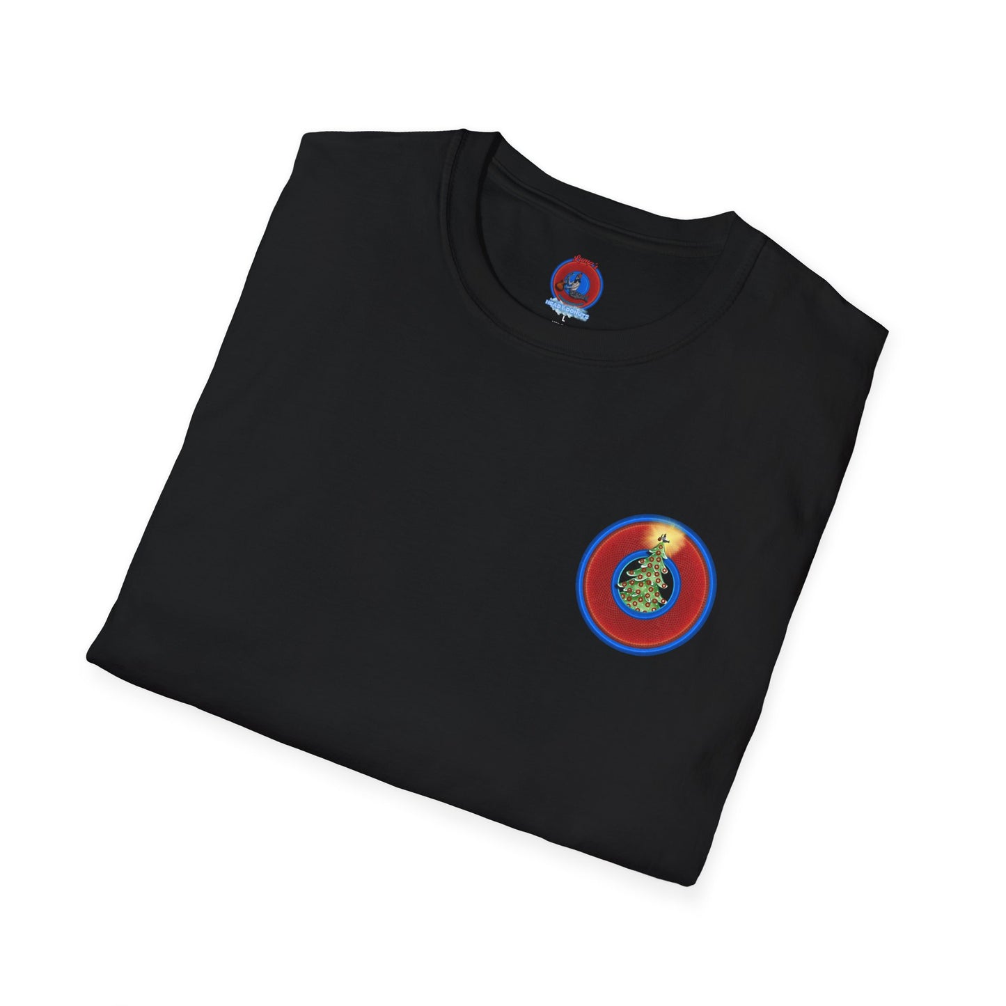 Classic Donut Tee - Unisex Soft-Style - "It's Always Phishmas in Philly" - rustic red/blue donut