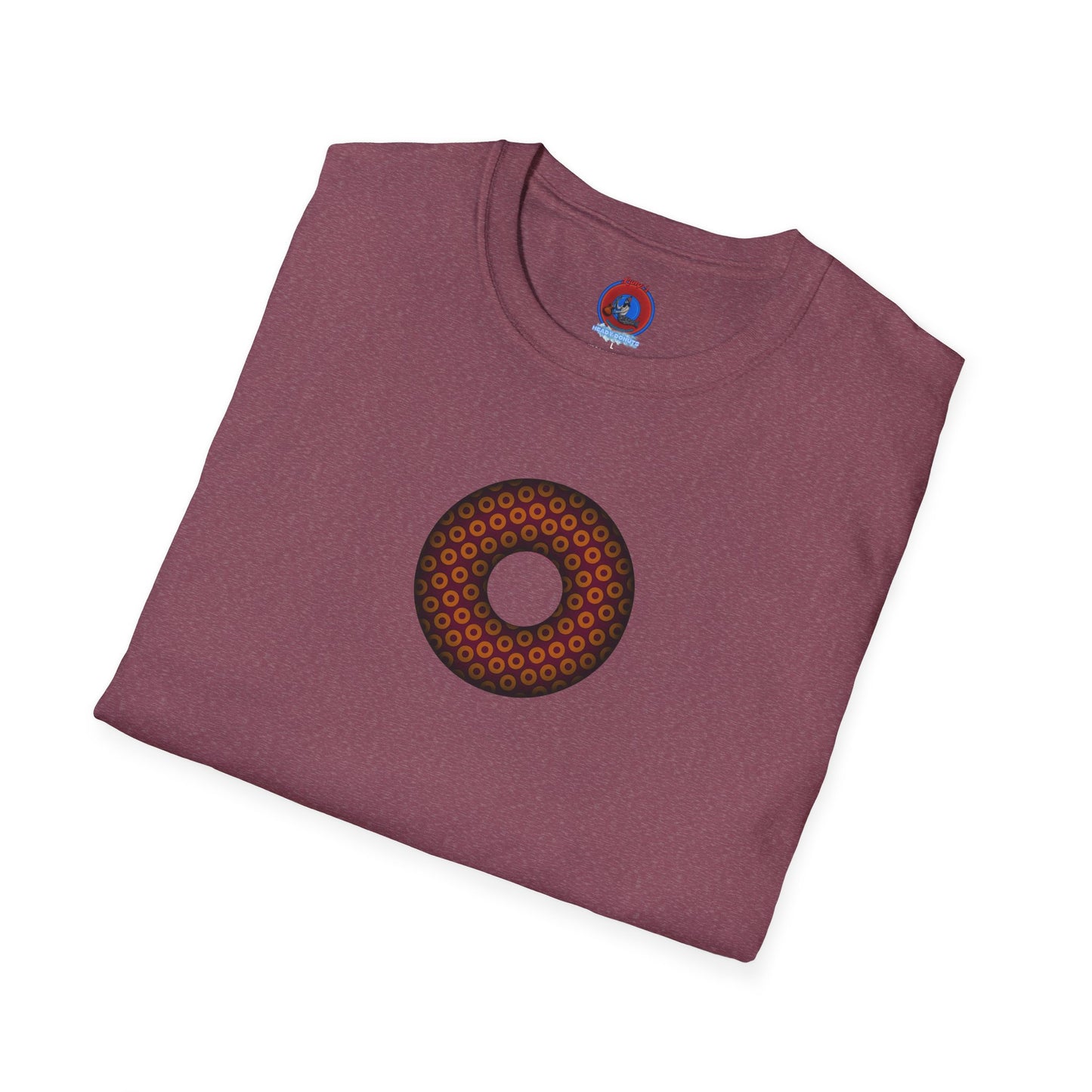 Plain Donuts/Unisex Soft-Style - "Plain Paradoxical Grided Donuts" - orange/burgundy donuts