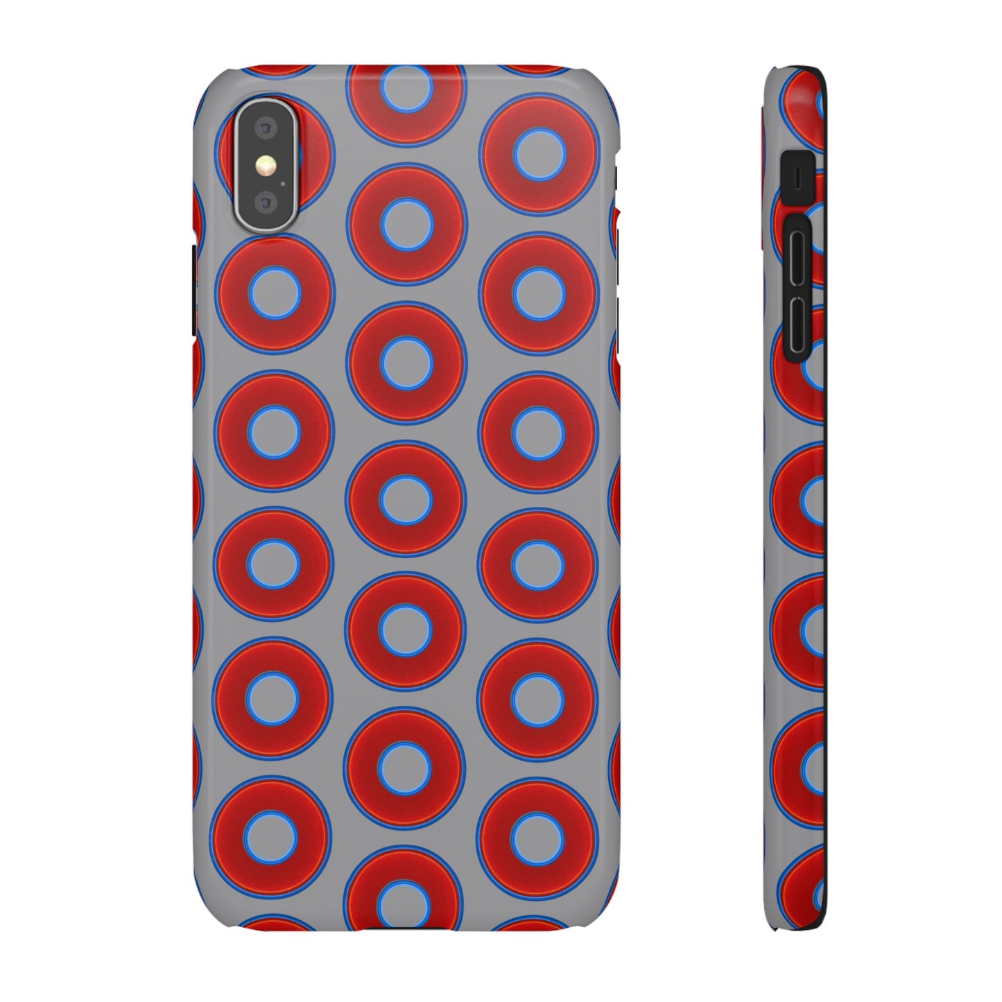 Donut Snap Case - red vivid donut print w/gray background
