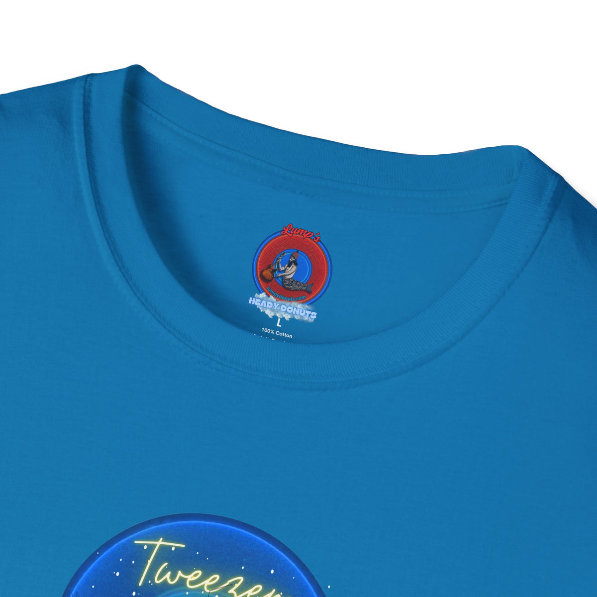 Classic Donut Tee - Unisex Soft-Style - "The Donut Reprised" - vivid blue donut