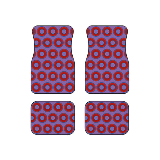 Contacted Car Mats - vivid donut print w/light purple background