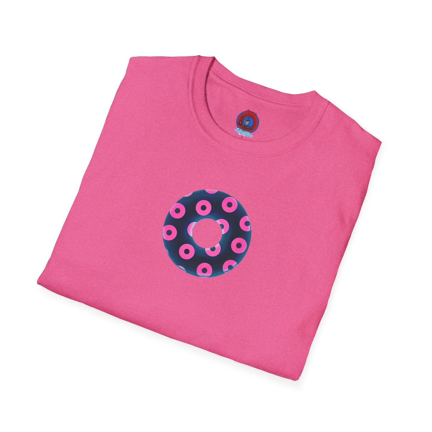 Copy of Plain Donuts/Unisex Soft-Style - "Plain Blimpy Paradoxical Donuts" - dark steel blue/vivid magenta donuts