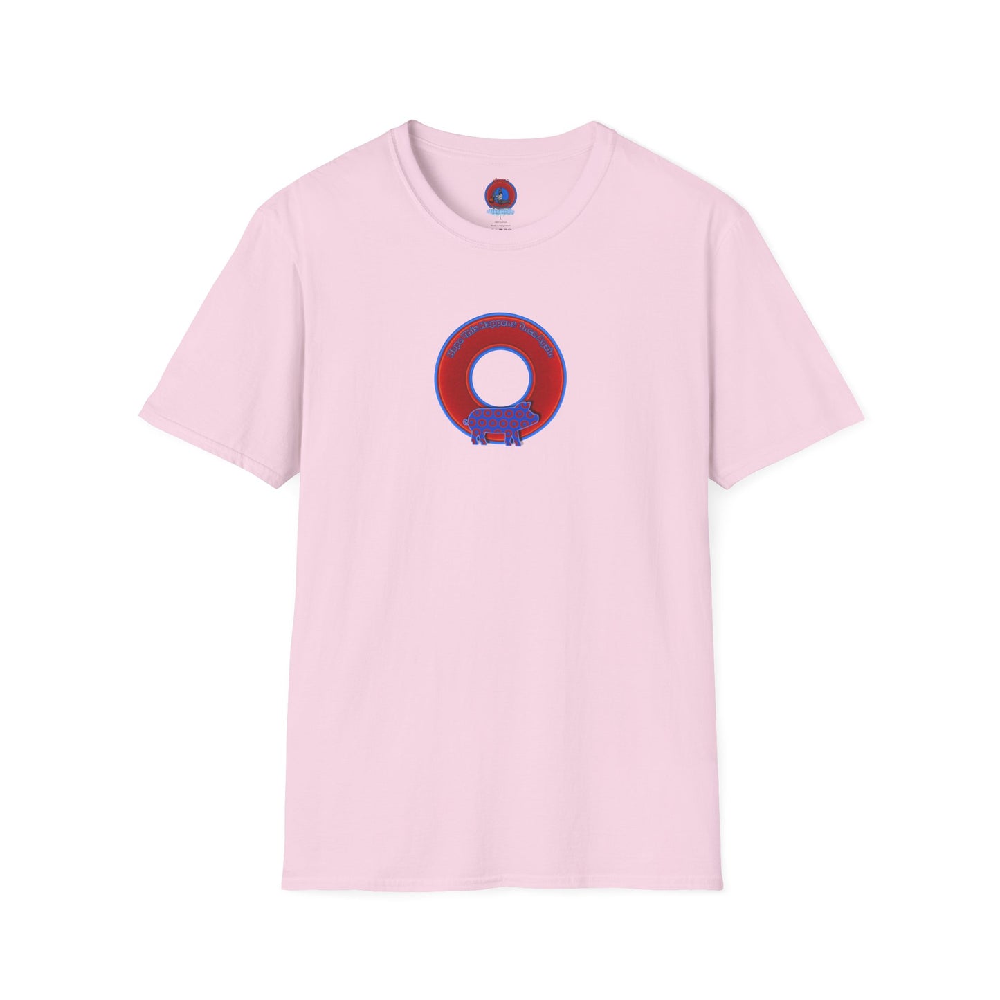 Classic Donut Tee - Unisex Soft-Style - "Guyute's Ugly Donut" - vivid red/blue donut - variant 2