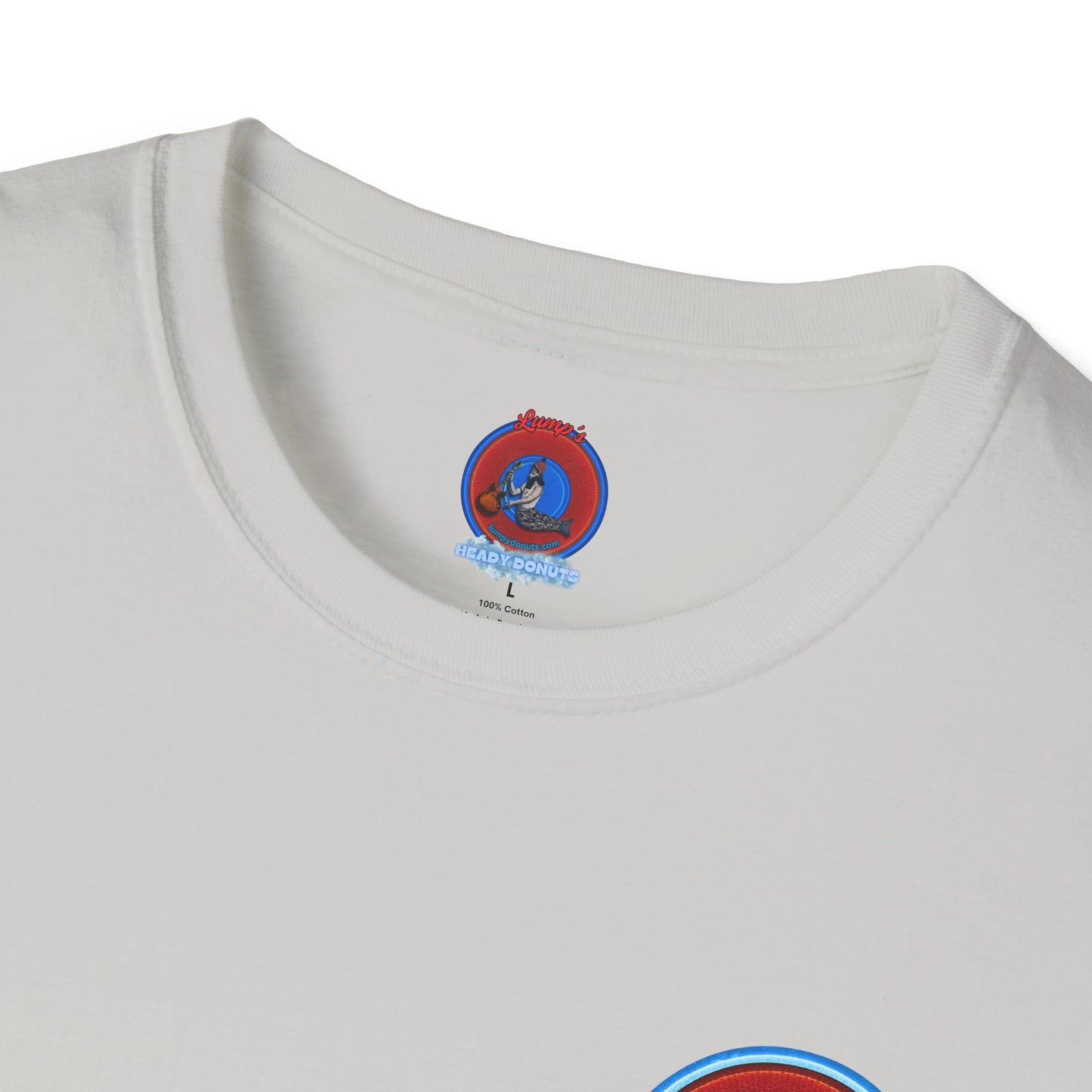 Classic Donut Tee - Unisex Soft-Style - "My Friend the Donut " - series 1.0  - variant 1 - red/blue donut