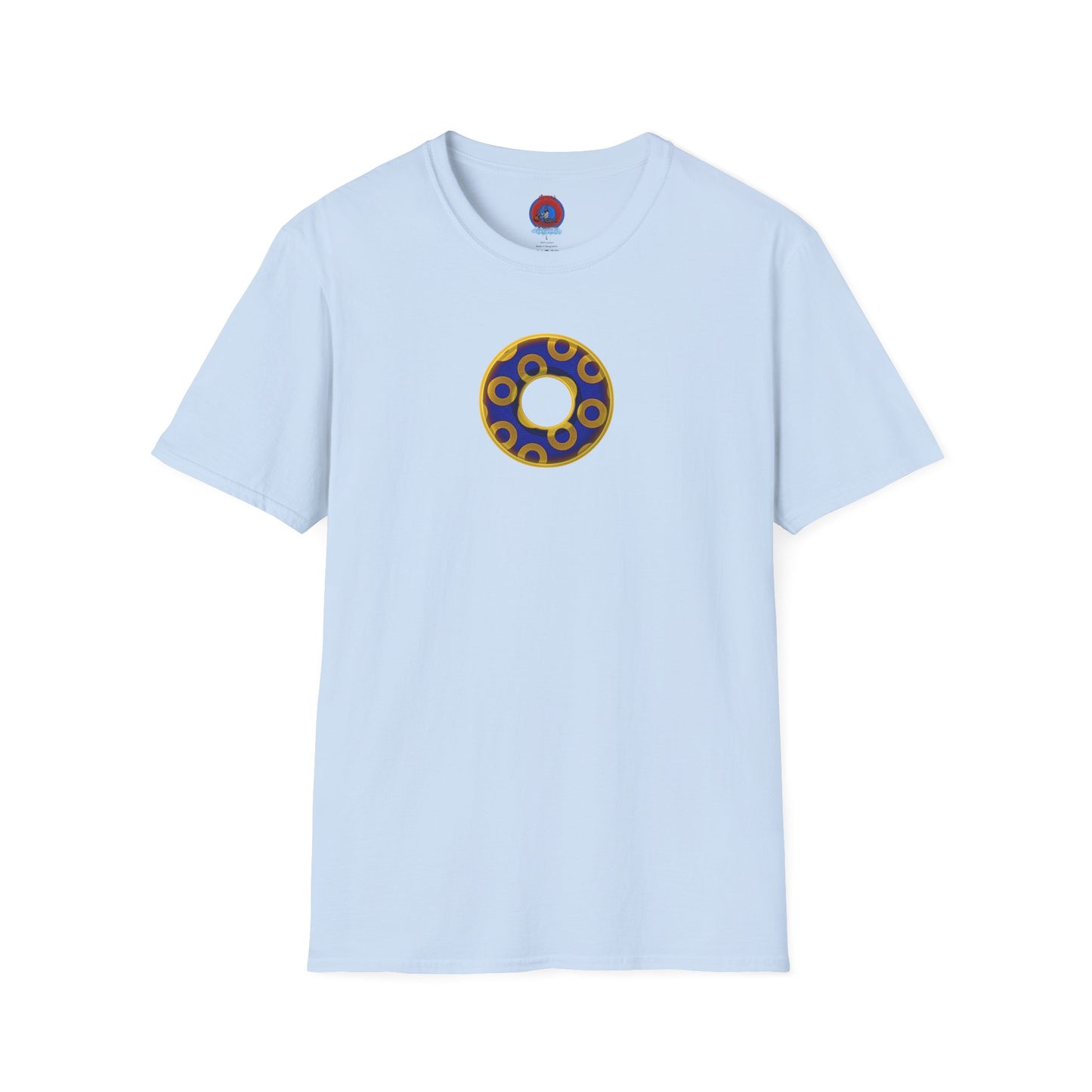 Plain Donuts/Unisex Soft-Style - "Plain Rustic Paradoxical Donuts" - yellow/dark blue donuts