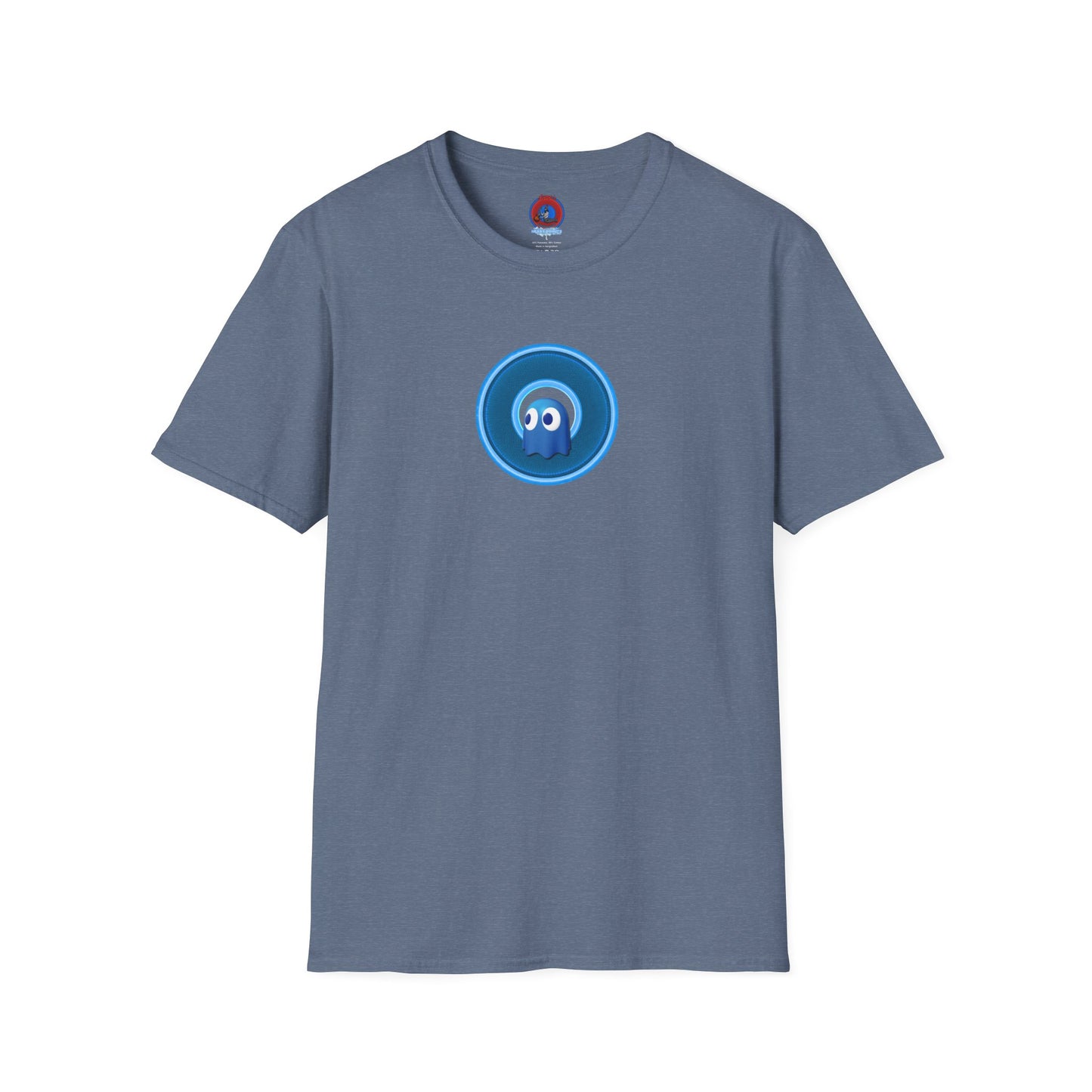 Classic Donut Tee - Unisex Soft-Style - "The Story of the Donut - a Ghostly Good Time" - variant 2 - blue/light blue rustic donut