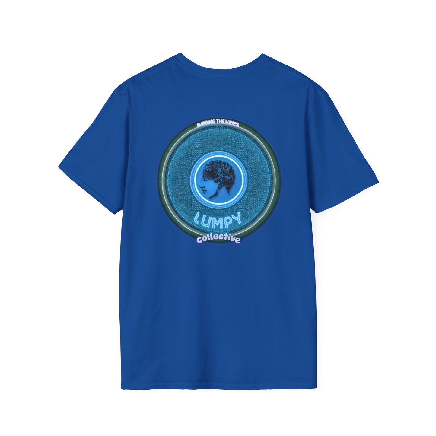 Classic Donut Tee - Unisex Soft-Style - "Lumpy Collective Donut" - aquamarine blue/green lumpy donut - variant 3