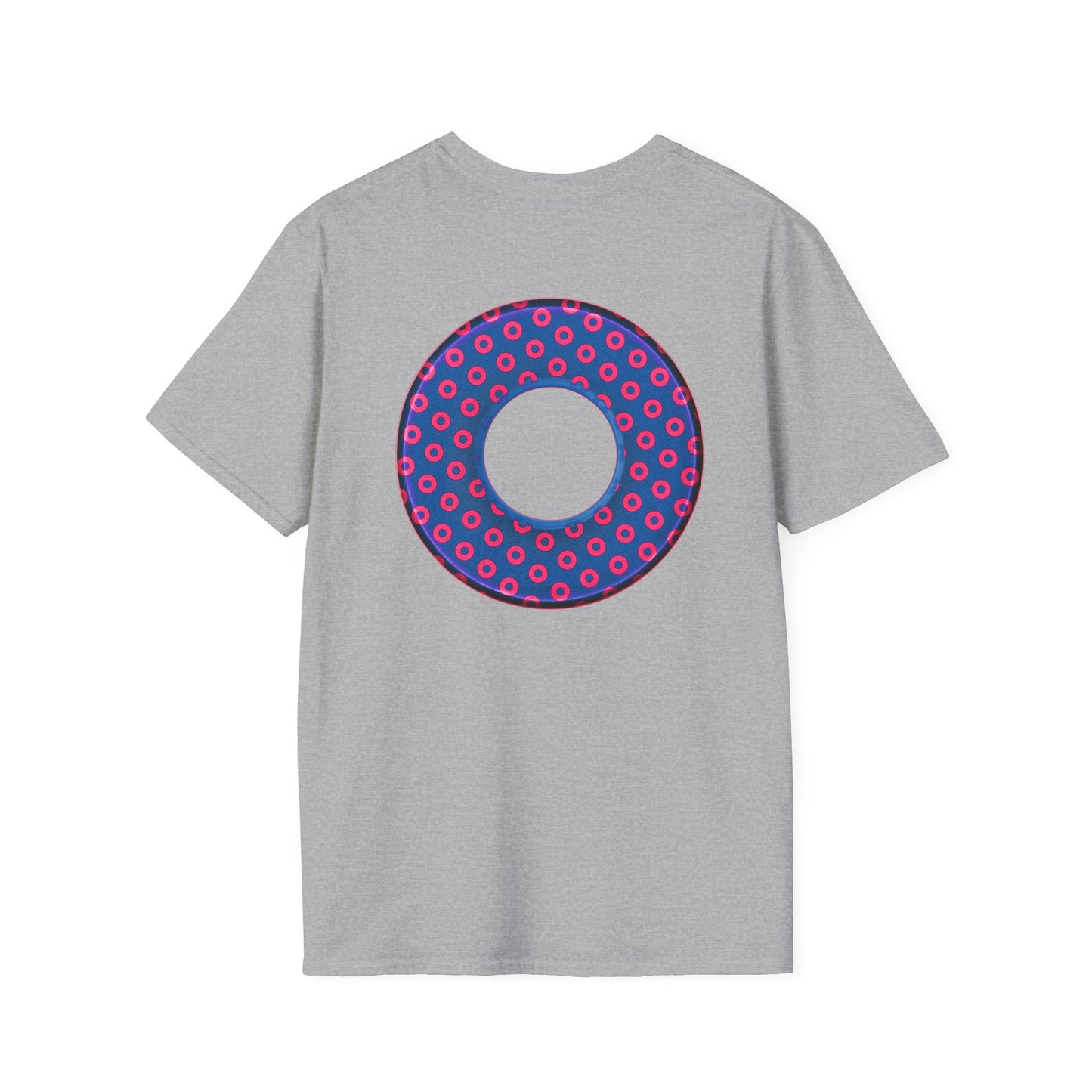 Plain Donuts/Unisex Soft-Style - "Plain Electric Paradoxical Donuts" - hot pink/navy blue donuts