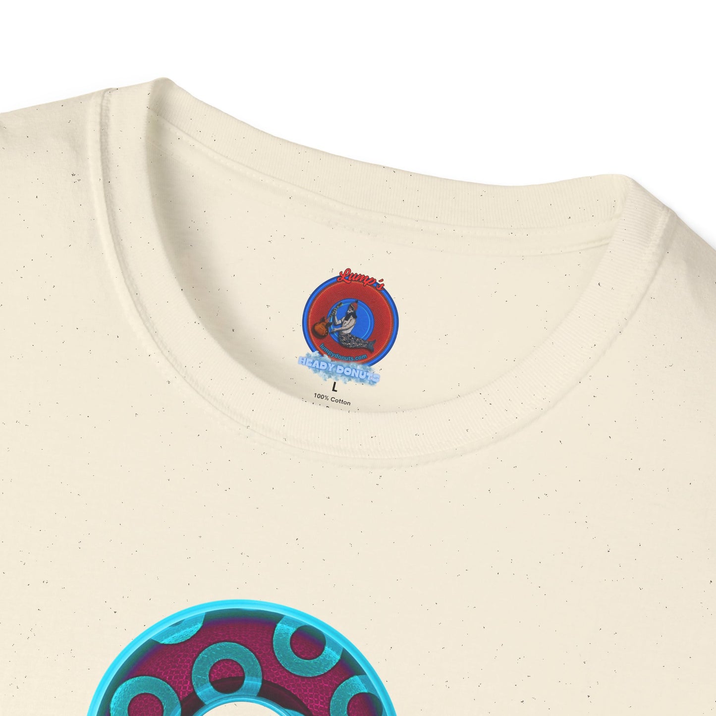 Plain Donuts/Unisex Soft-Style - "Plain Rustic Paradoxical Donuts" - aquamarine/burgundy donuts