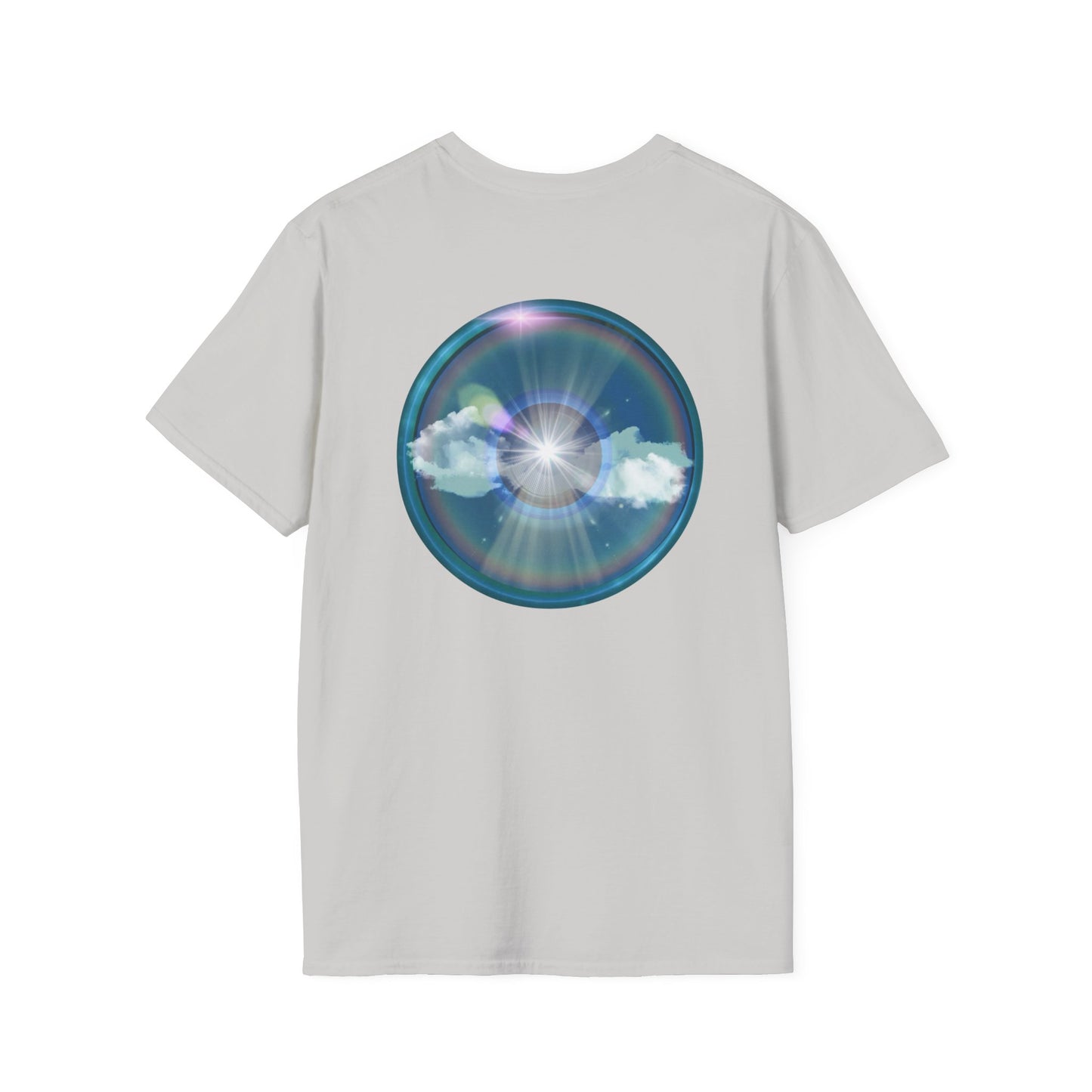 Classic Donut Tee - Unisex Soft-Style - "The Original Divided Donut' - light blue sky donut