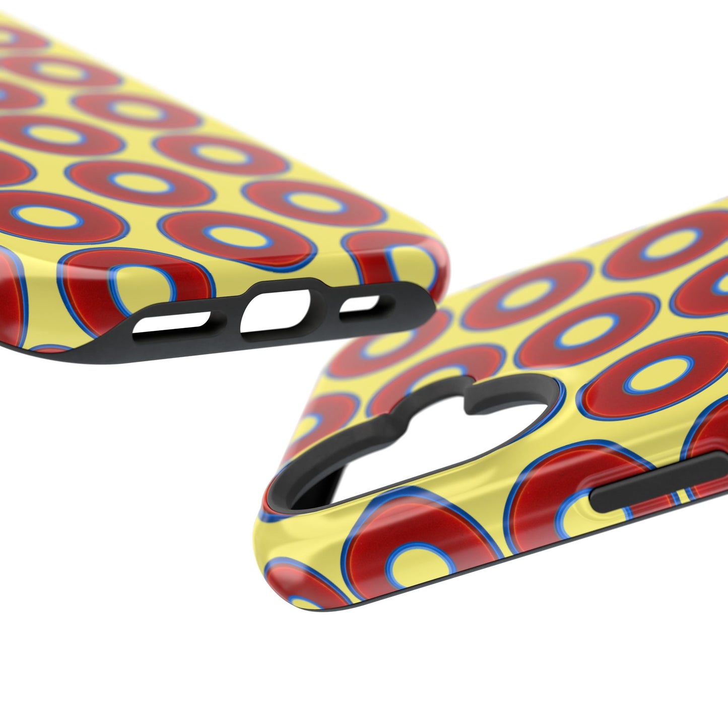 Magnetic Tough Donut Case - red vivid donut print w/yellow background