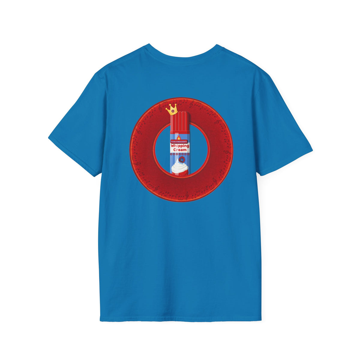 Classic Donut Tee - Unisex Soft-Style - "Princely Wooked Cream in a Can - YEMSG Donut " - vivid red donut