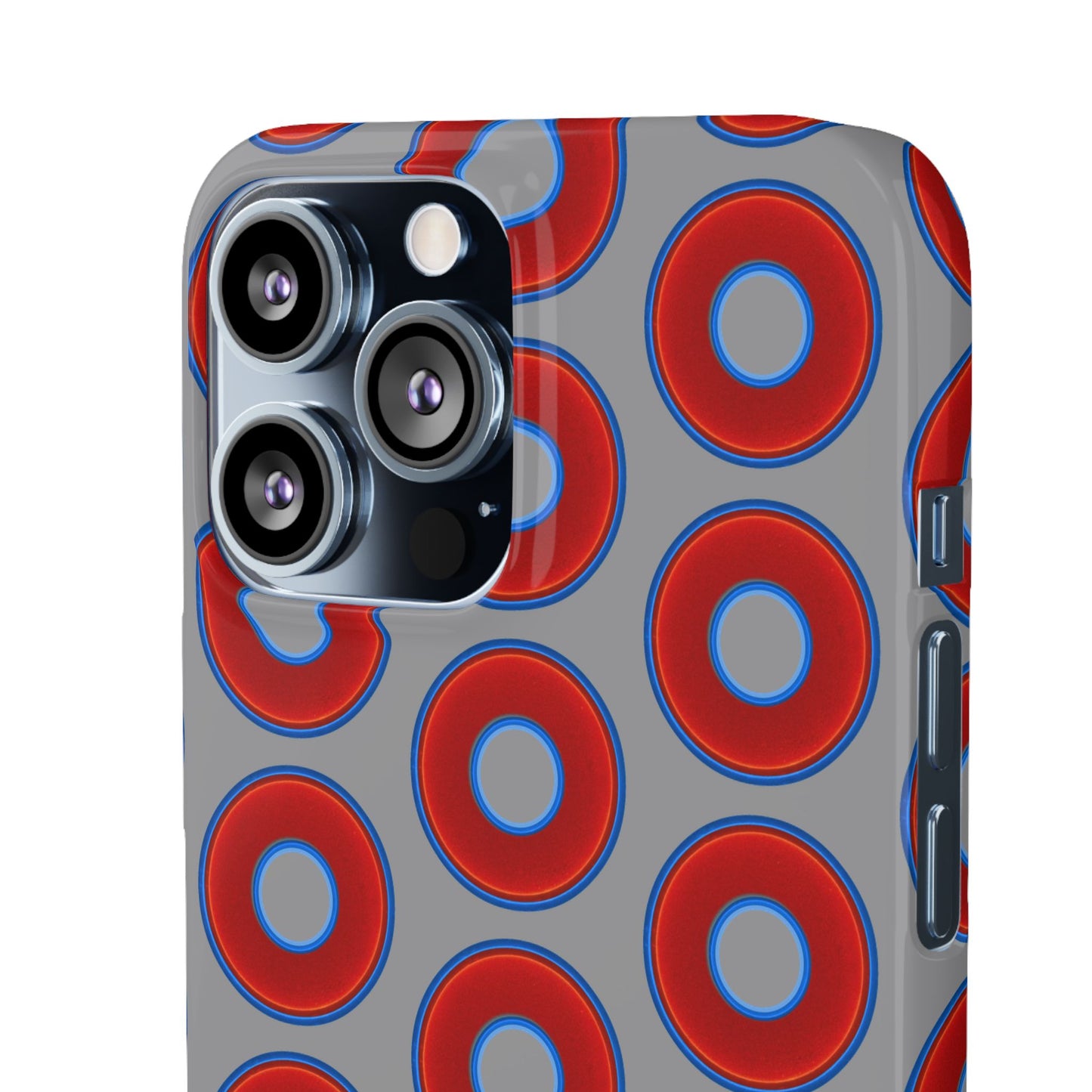 Donut Snap Case - red vivid donut print w/gray background