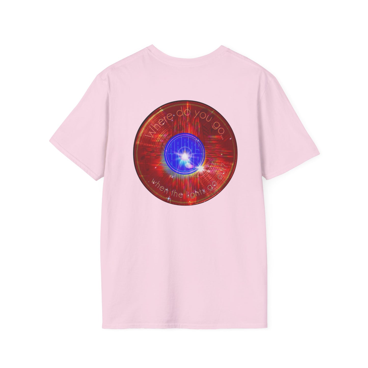 Classic Donut Tee - Unisex Soft-Style - "Harry's Hoodlum Donut" - series 1.0  - variant 1 - red donut/lights on