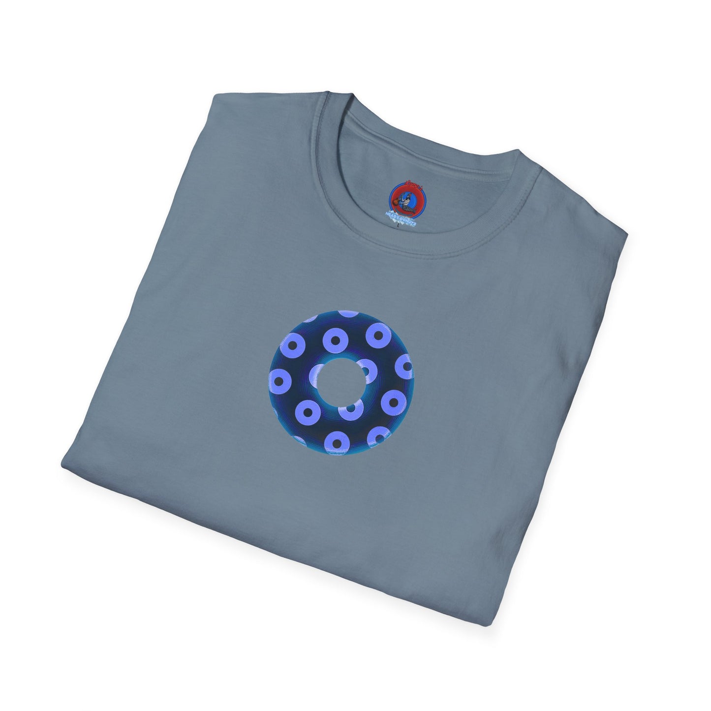 Plain Donuts/Unisex Soft-Style - "Plain Blimpy Paradoxical Donuts" - dark blue/Caroline blue donuts